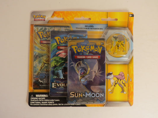 Legendary Beasts Collector Pin 3 Pack Blister Raikou Pokemon Booster Sealed