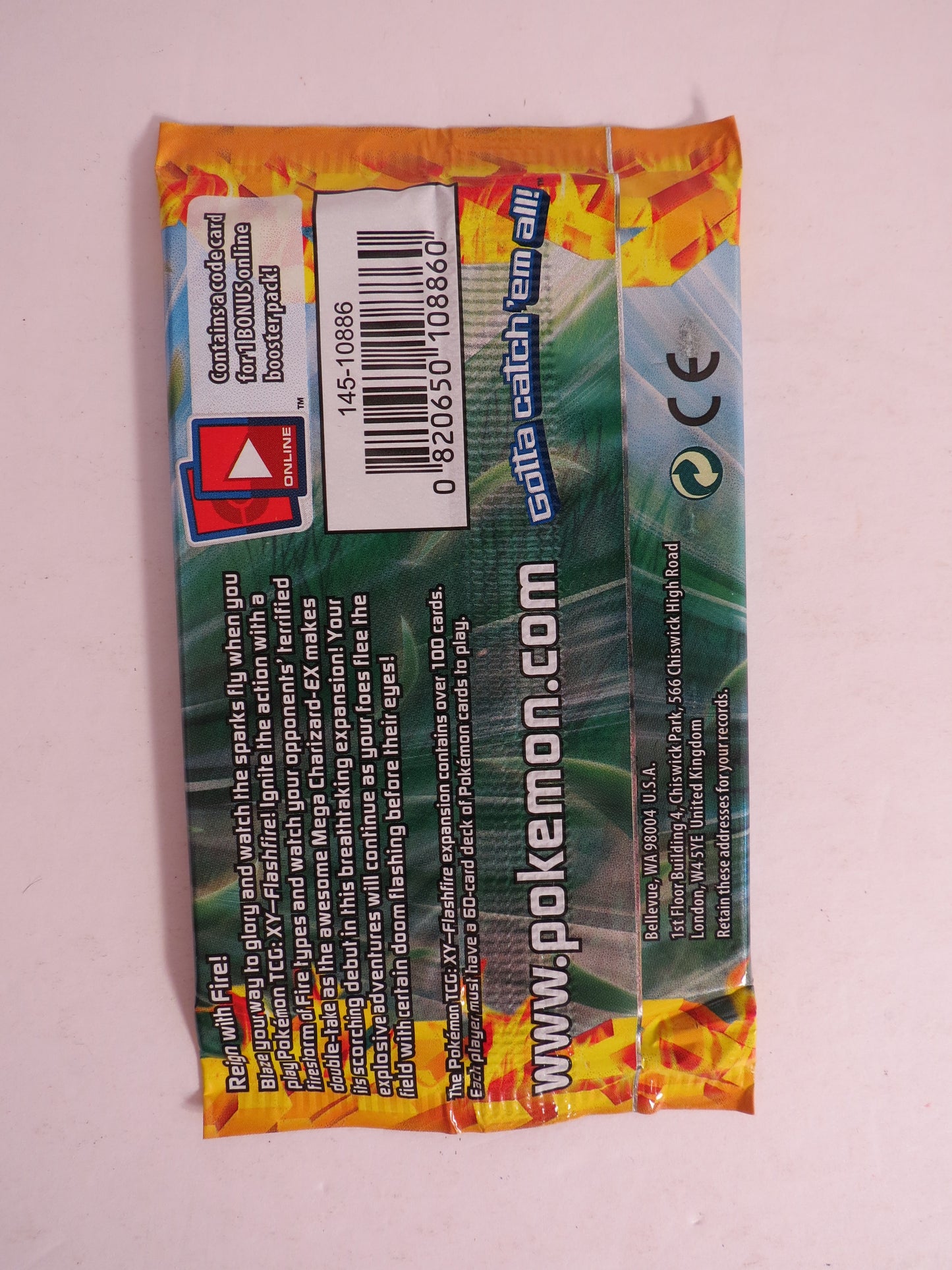 XY Flashfire Kangaskhan Art Pokemon Booster Pack Sealed