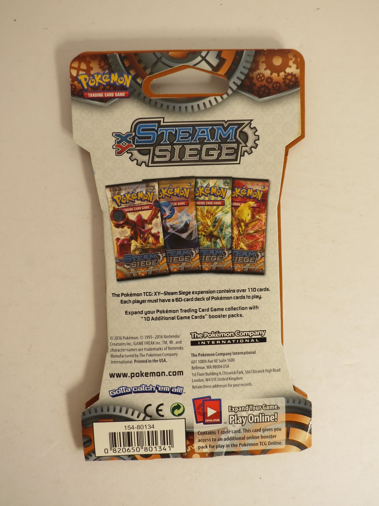 XY Steam Siege Sleeved Booster Pack Gardevoir Art Pokemon Sealed