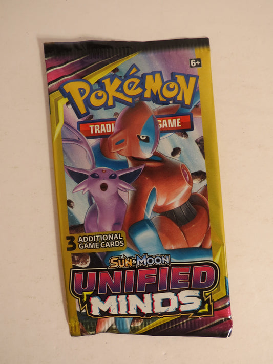 Sun & Moon Unified Minds 3 Card Booster Pack Deoxys Espeon Art Pokemon Sealed