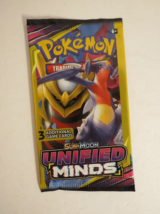 Sun & Moon Unified Minds 3 Card Booster Pack Giratina Garchomp Art Pokemon Sealed
