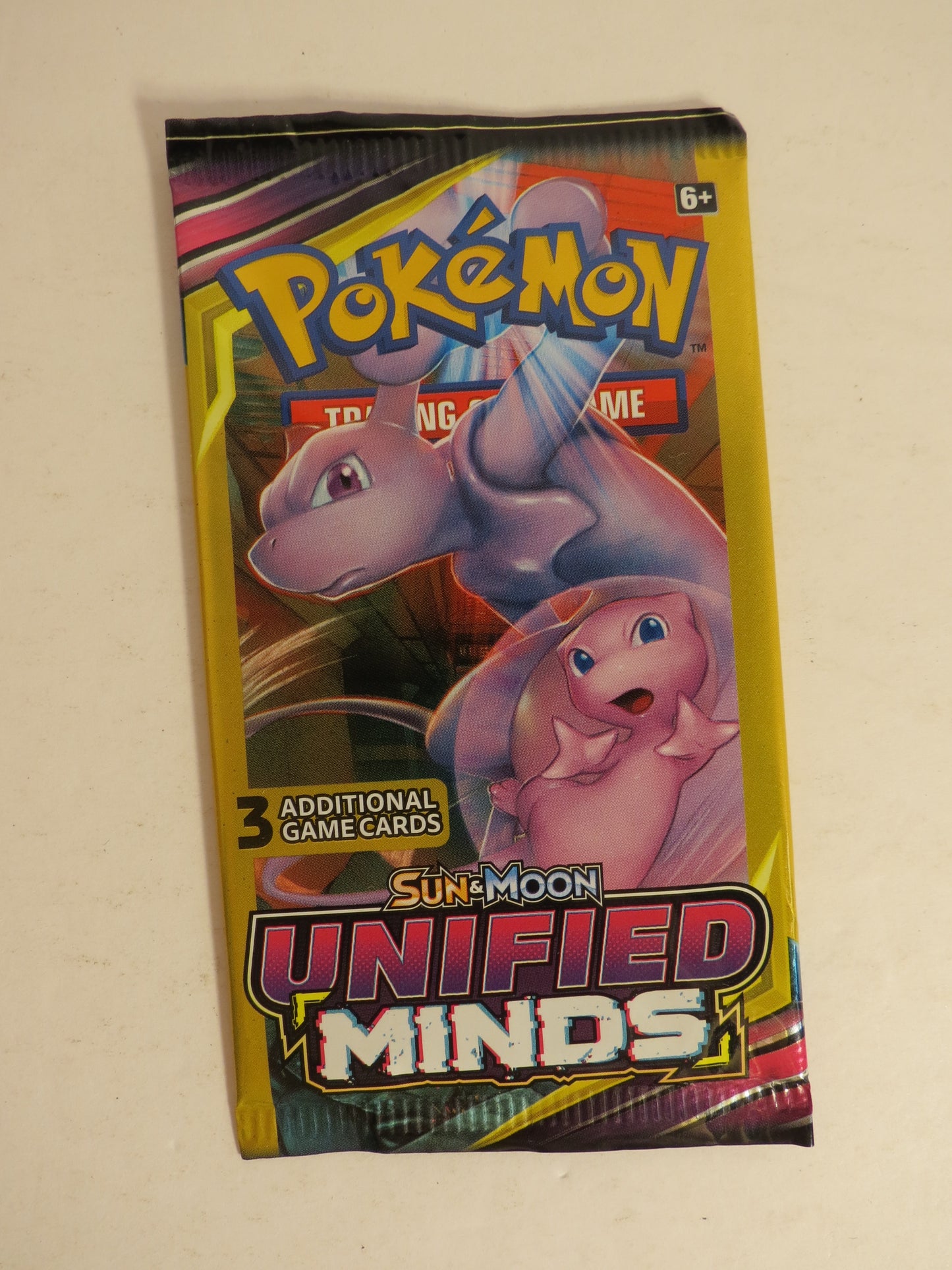 Sun & Moon Unified Minds 3 Card Booster Pack Mew and Mewtwo Art Pokemon Sealed