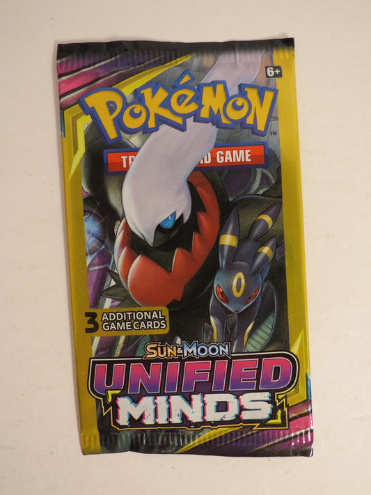Sun & Moon Unified Minds 3 Card Booster Pack Darkrai Art Pokemon Sealed