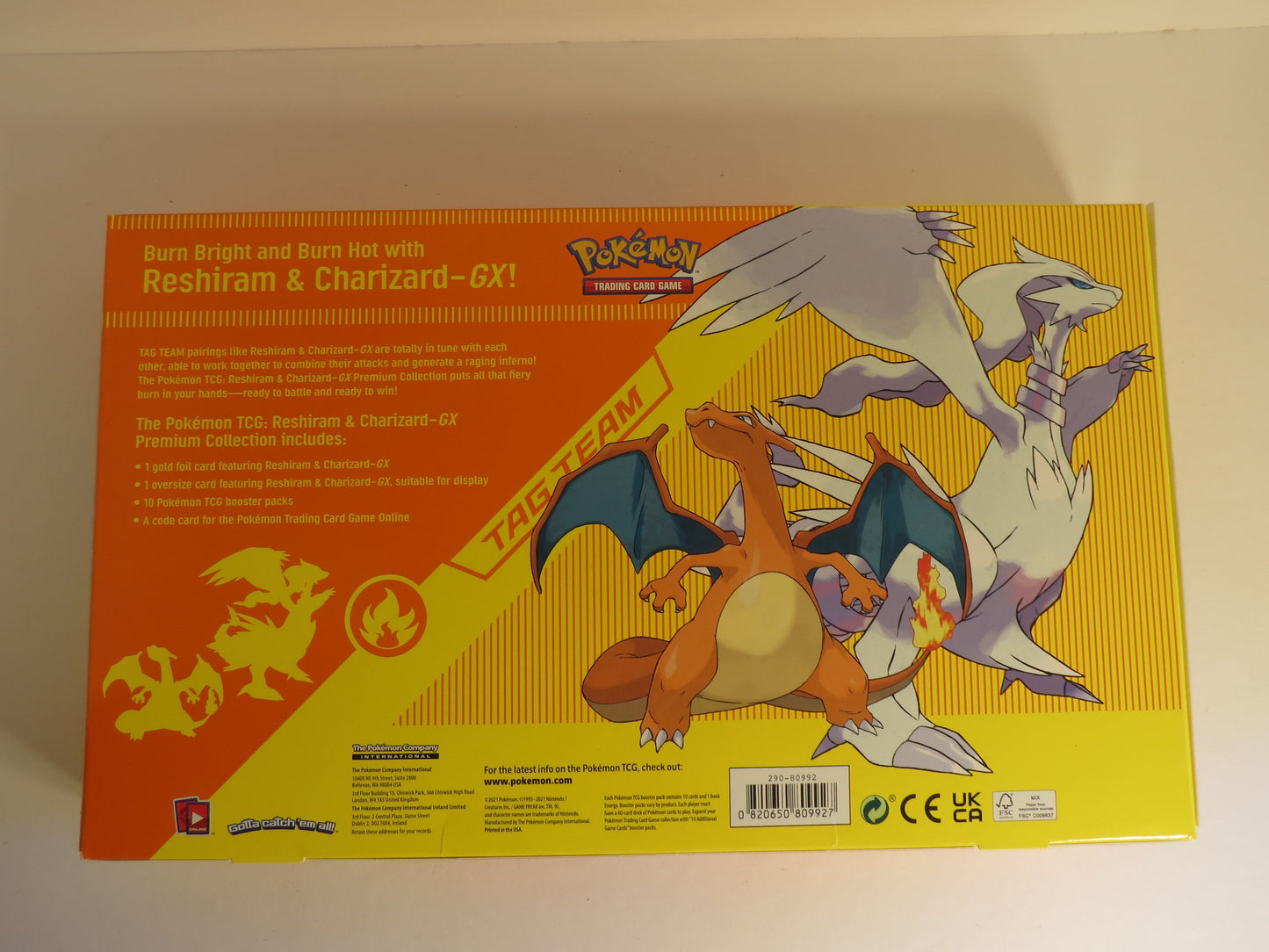 Reshiram & Charizard GX Premium Collection Box Pokemon Sealed
