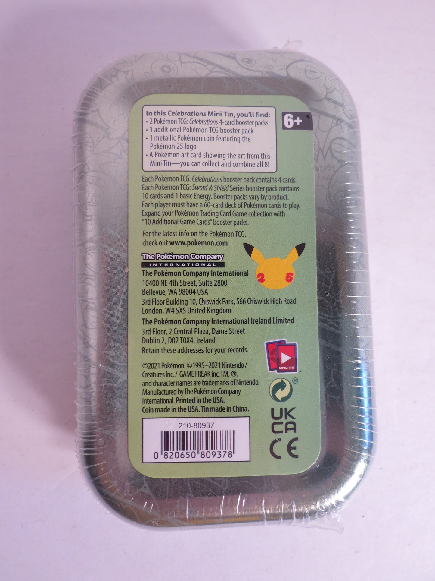Celebrations Pokemon Mini Tin 25th Anniversary Kanto Sealed