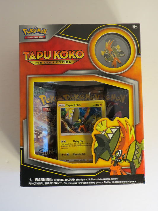 Tapu Koko Pin Collection Box Guardian's Rising Pokemon Sealed