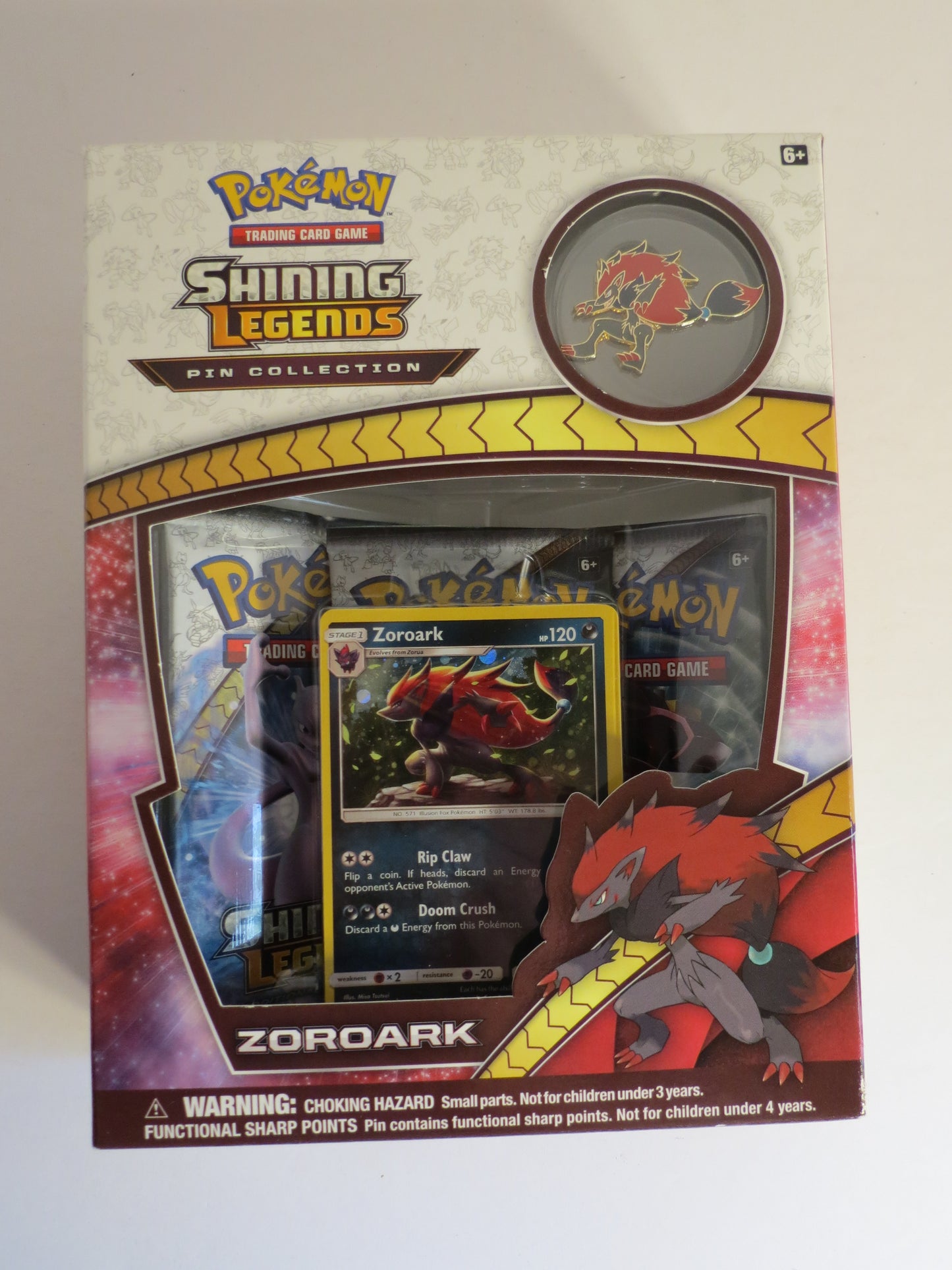 Zoroark Shining Legends Pin Collection Box Pokemon Sealed