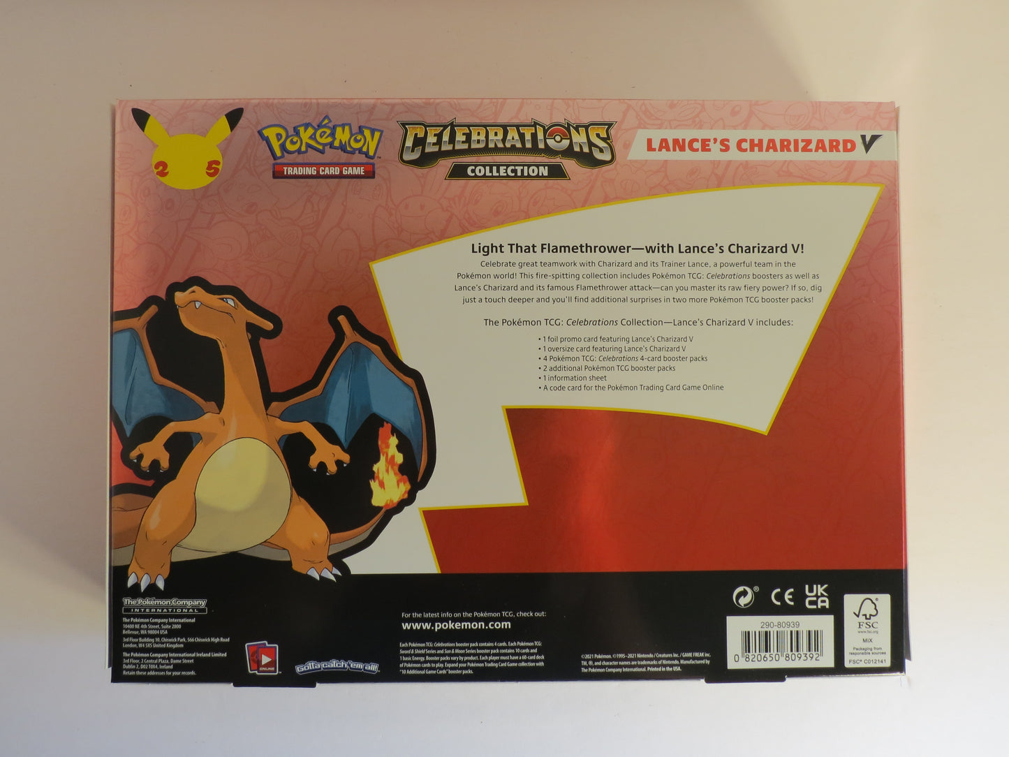 Celebrations Collection Box Lance's Charizard V Pokemon Sealed