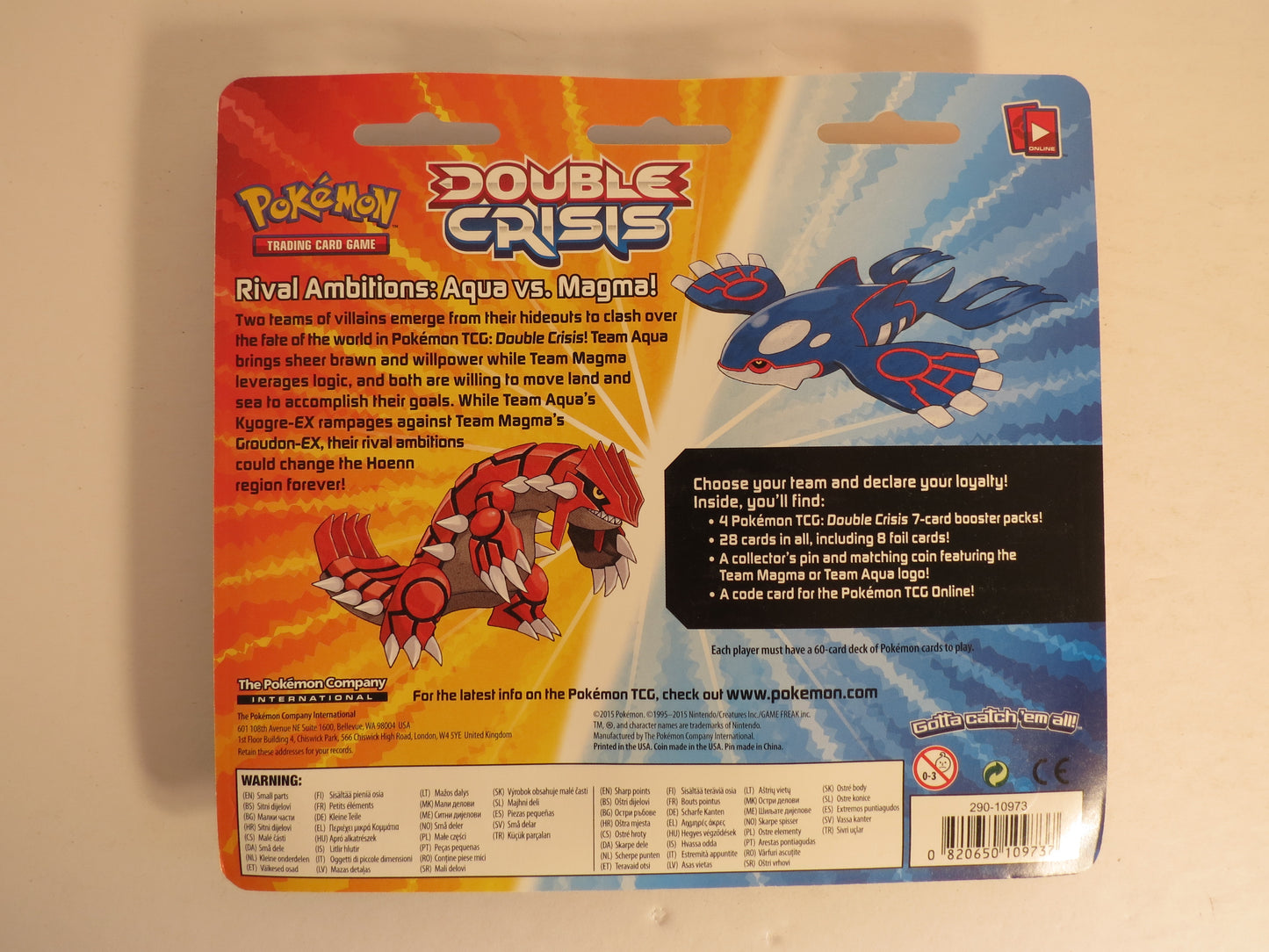 Double Crisis Team Aqua Blister of 4 Booster Packs Pokemon