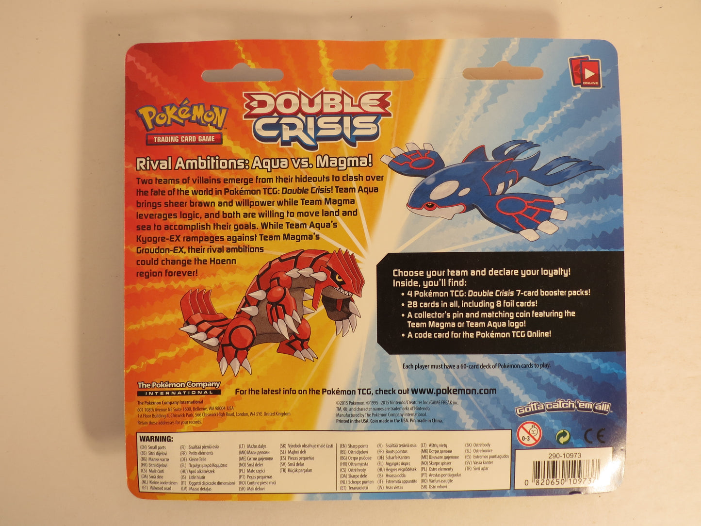 Double Crisis Team Magma Blister of 4 Booster Packs Pokemon