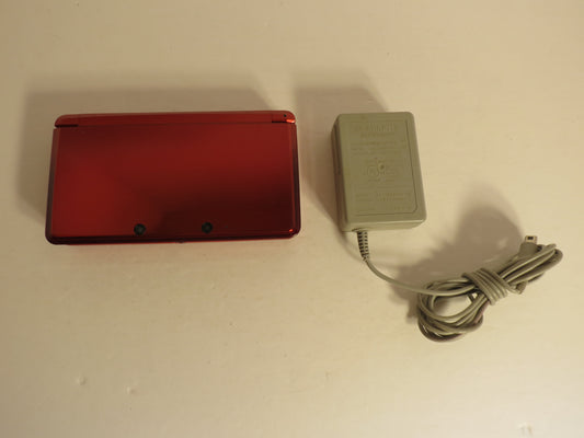 Nintendo 3DS Console CTR-001 Fire Red & Charger
