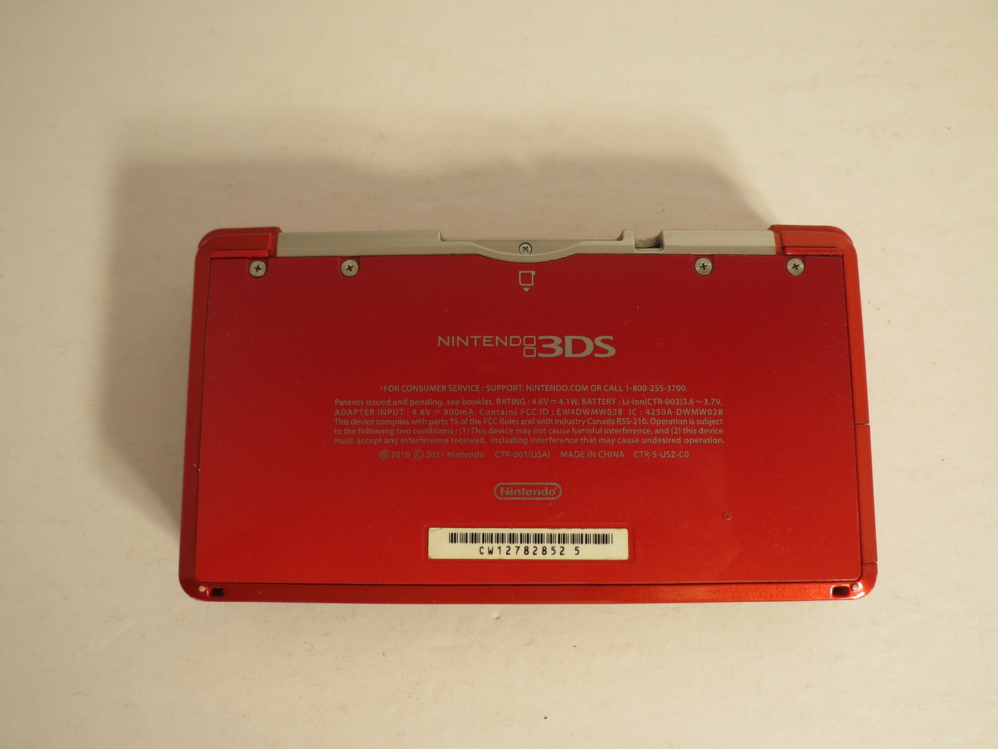 Nintendo 3DS Console CTR-001 Fire Red & Charger