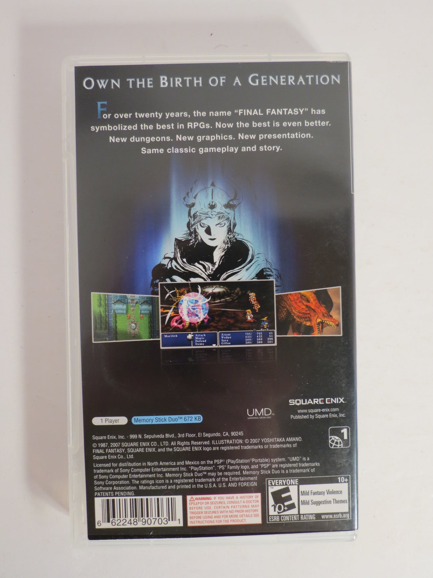 Final Fantasy 20th Anniversary PSP Game CB Playstation Portable