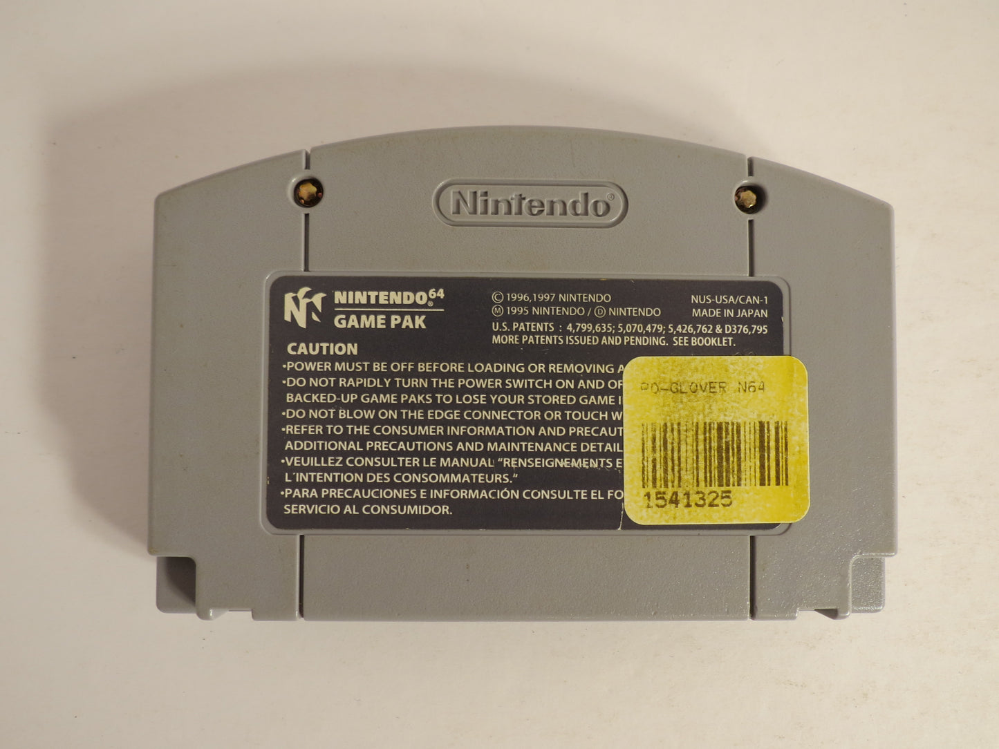 Glover Nintendo 64 Game N64