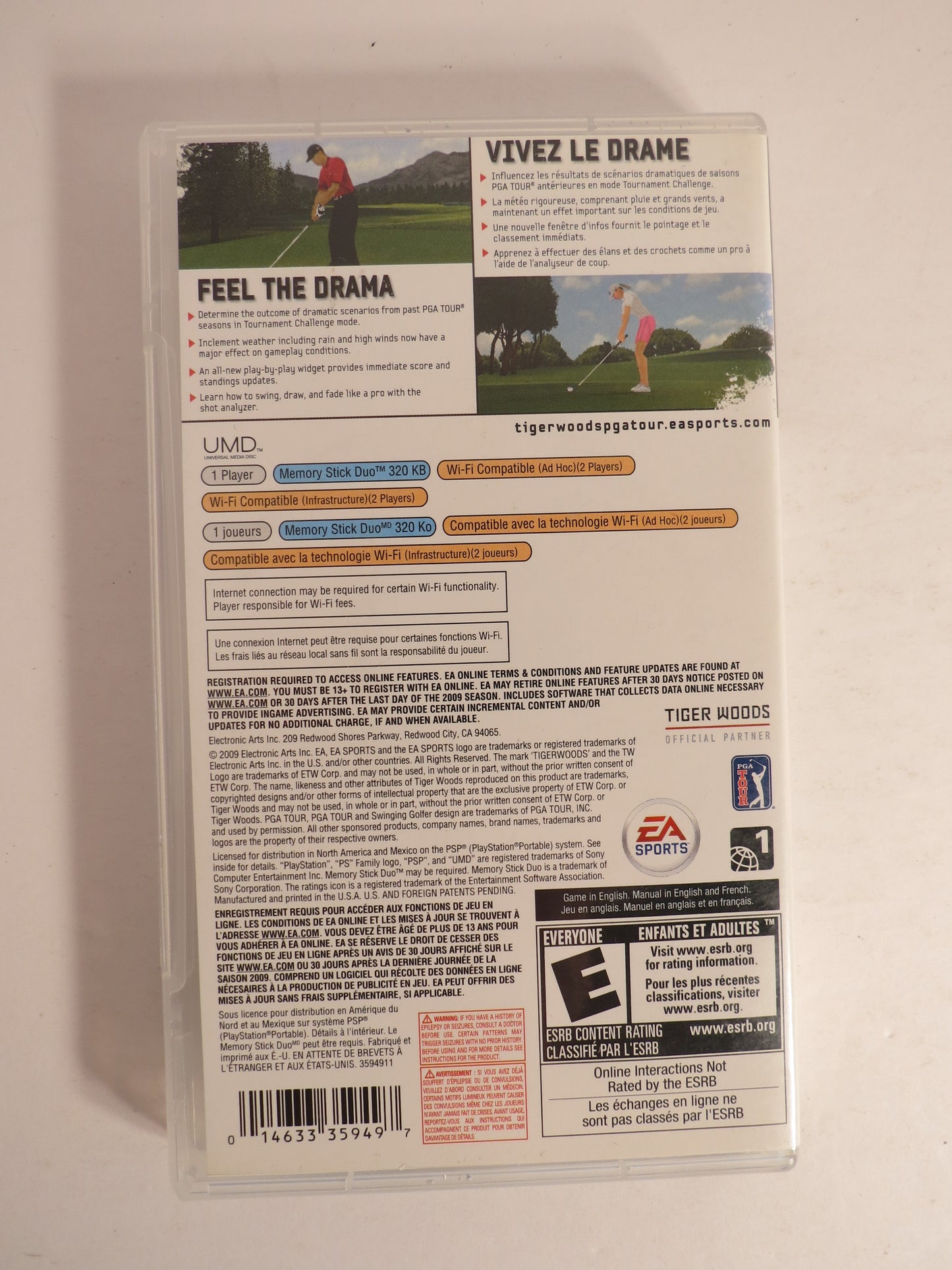Tiger Woods PGA Tour 10 PSP Game CIB Playstation Portable