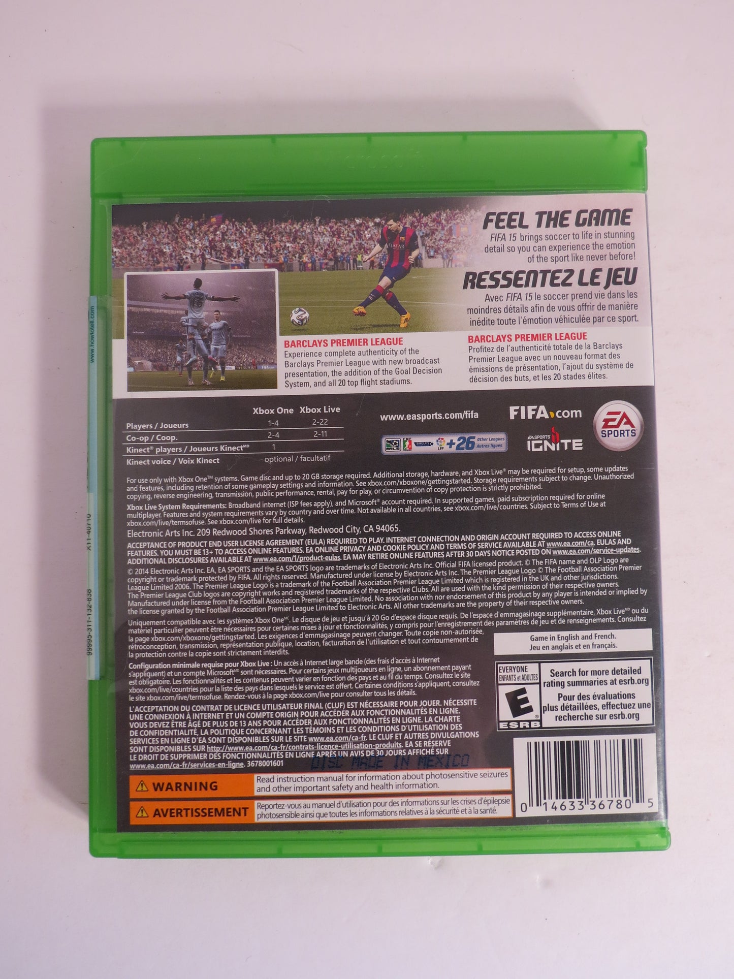 FIFA 15 Xbox One Game CIB Sticker Sealed