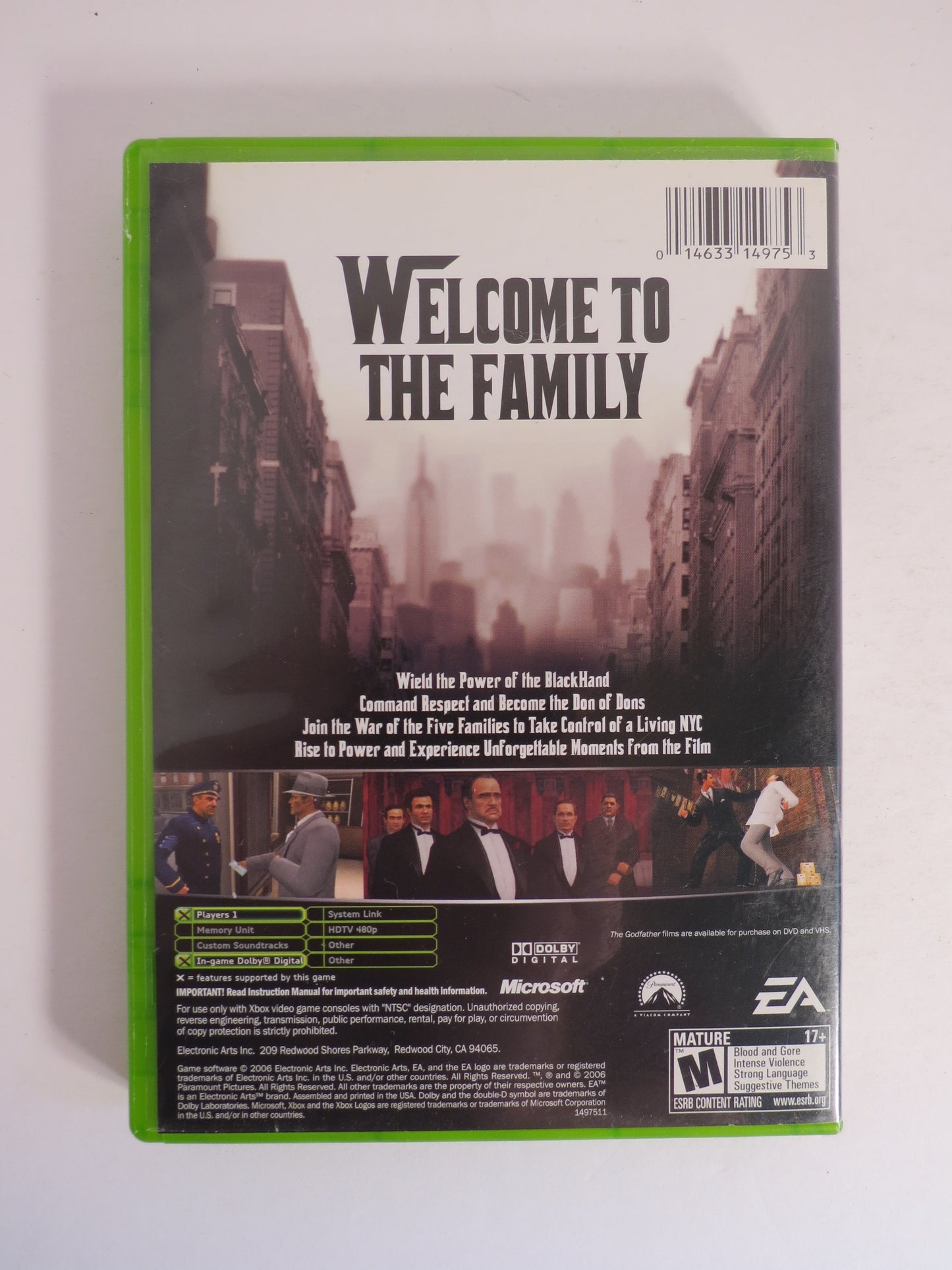 The Godfather the Game Xbox Game CB