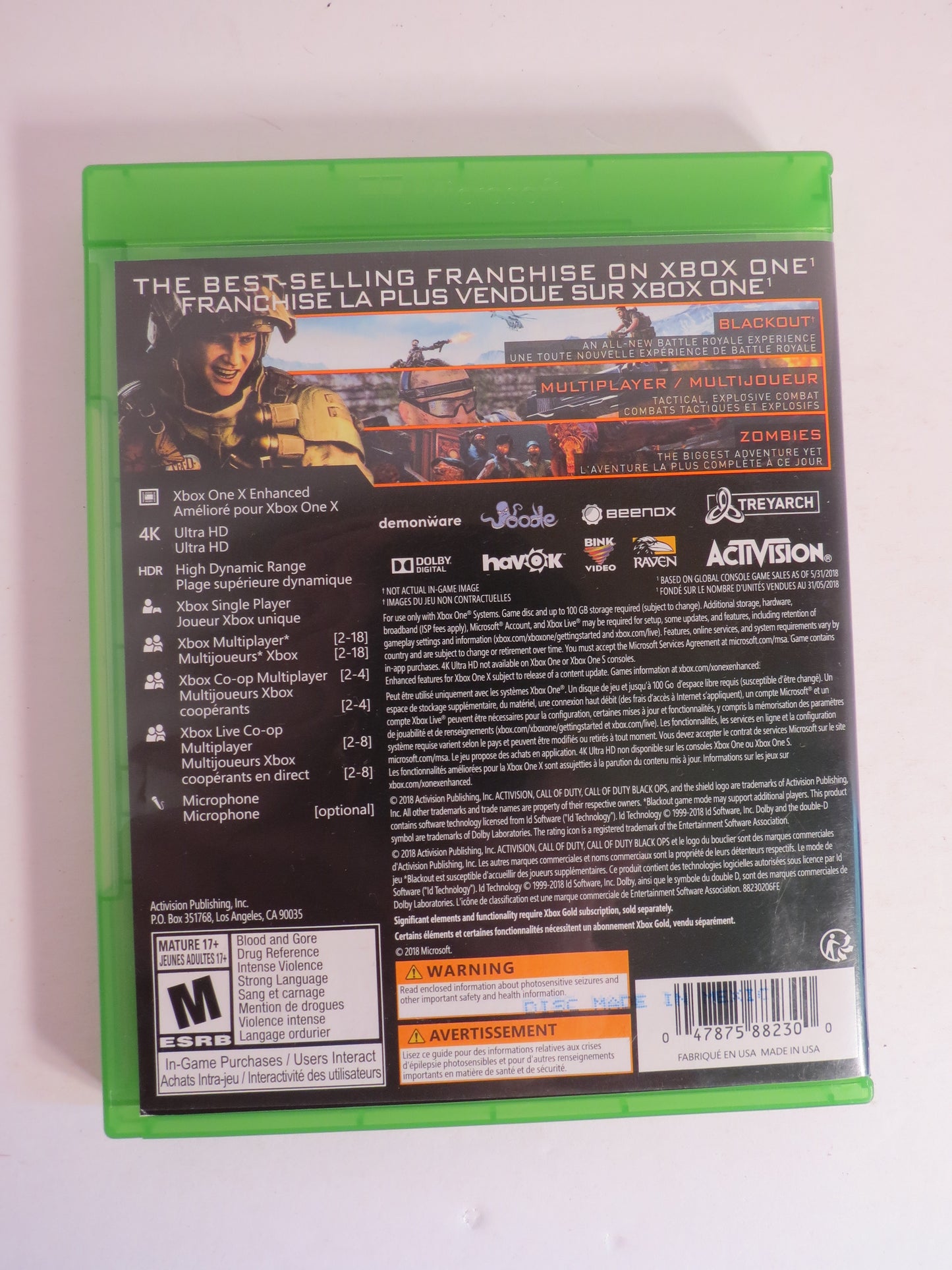 Call of Duty Black Ops IV 4 Xbox One Game CIB