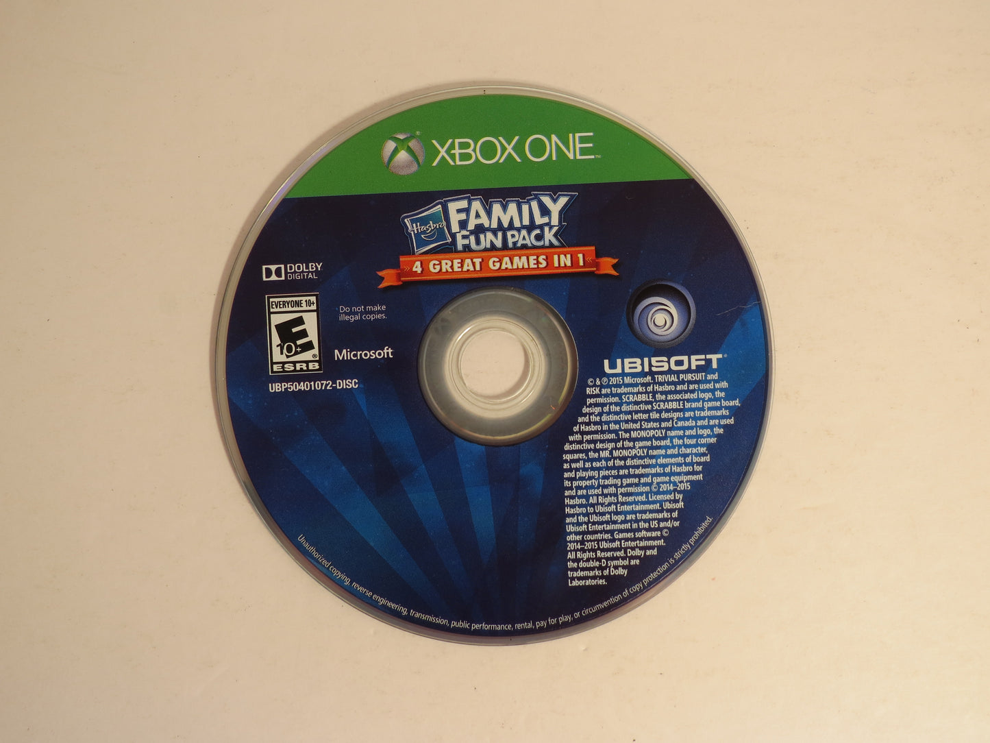 Hasbro Family Fun Pack 4 Games in 1 Xbox One Game CIB