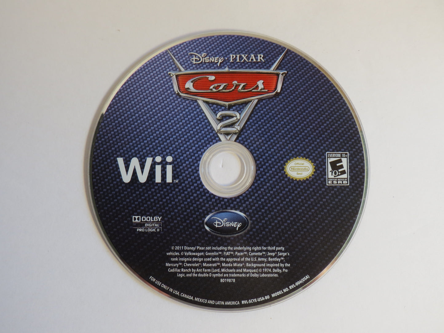 Disney Pixar Cars 2 Nintendo Wii Game CIB
