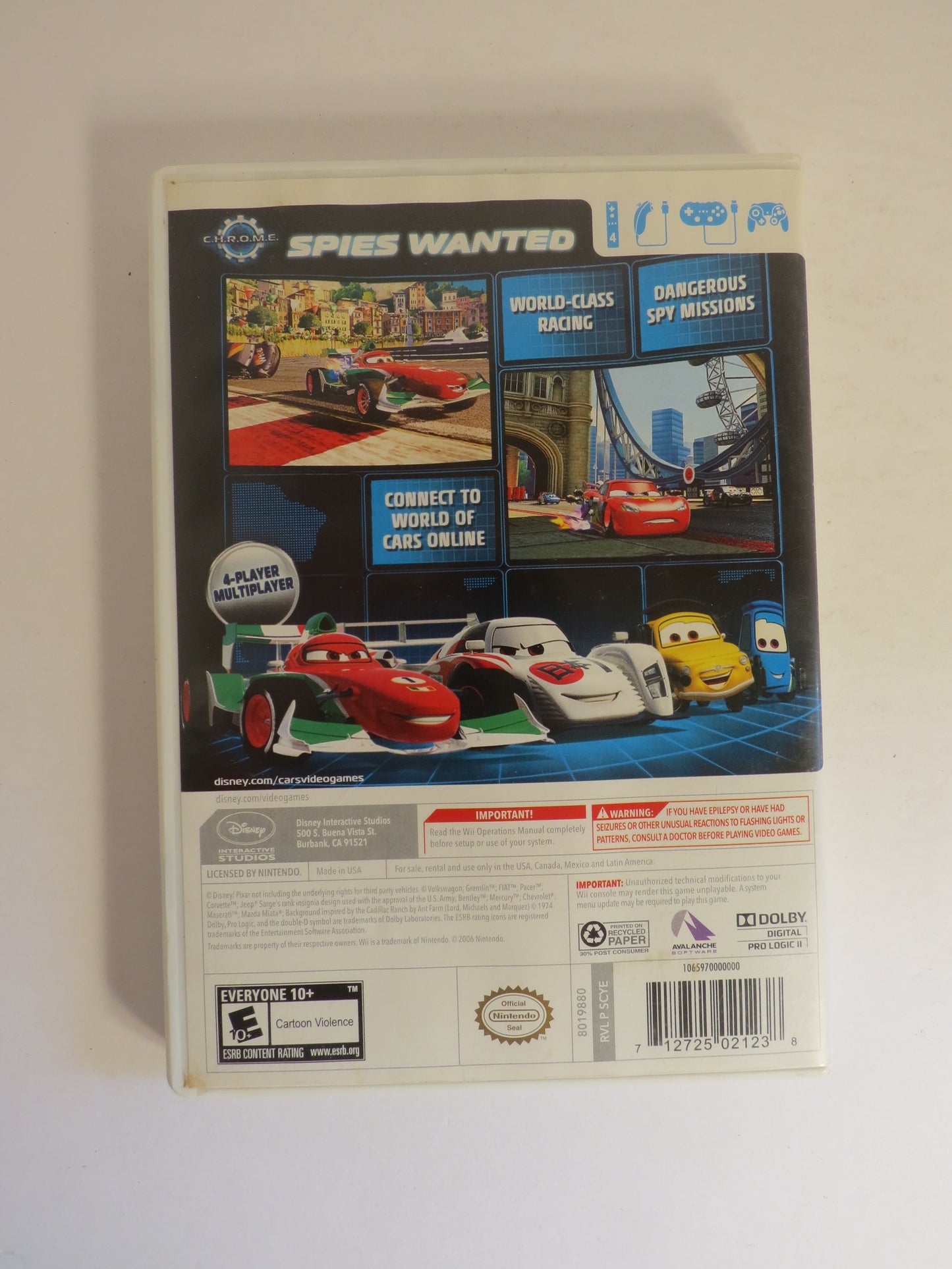 Disney Pixar Cars 2 Nintendo Wii Game CIB