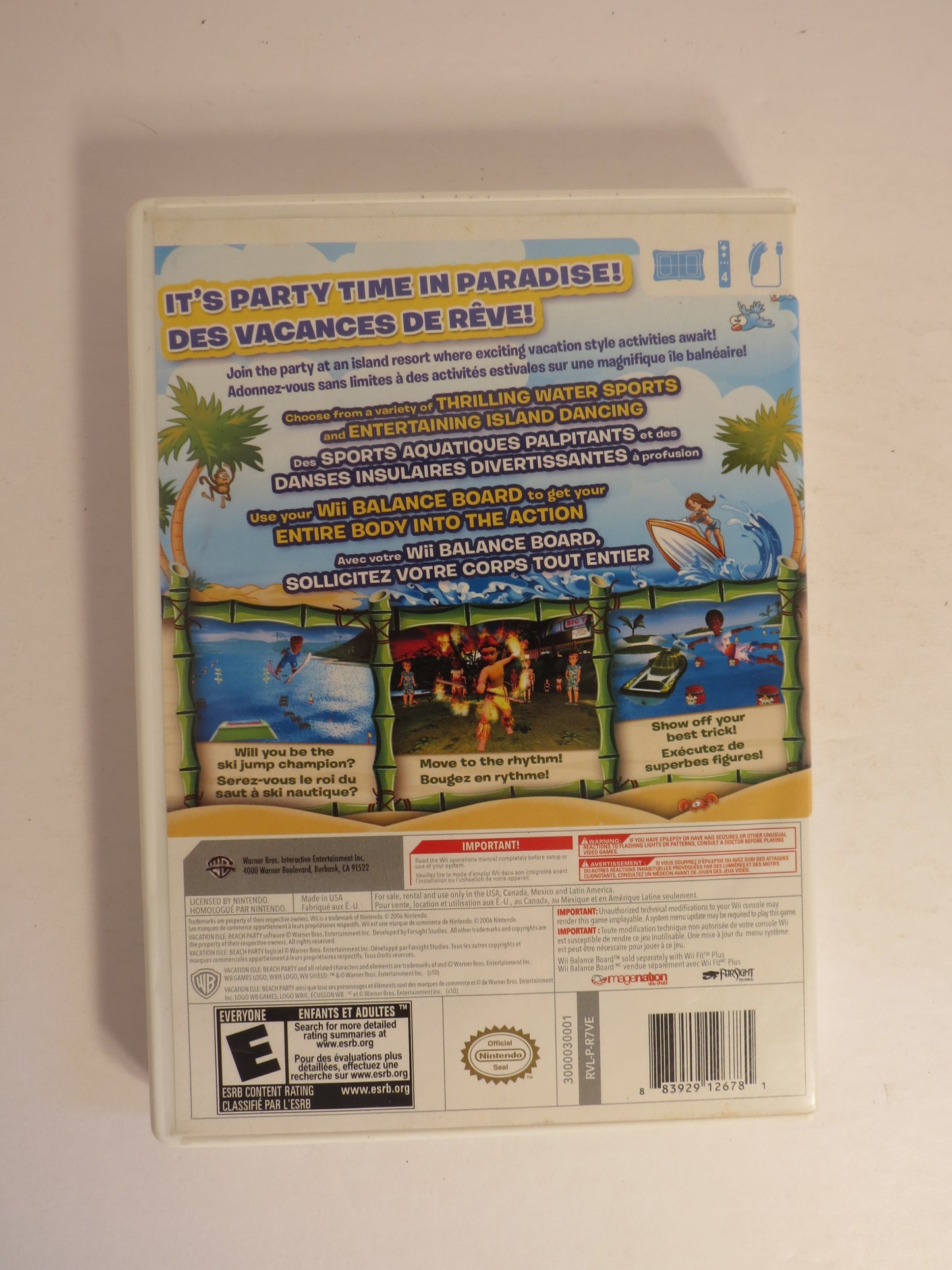 Vacation Isle Beach Party Nintendo Wii Game CB