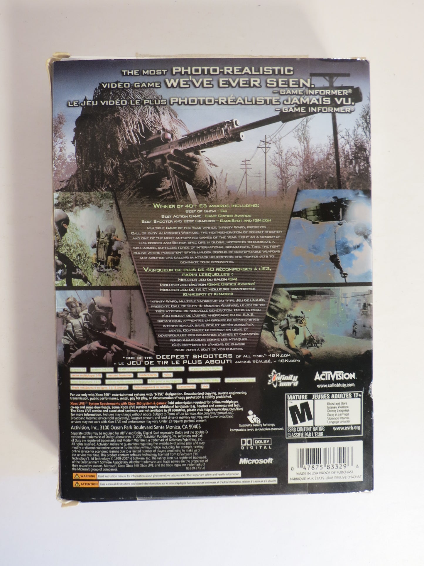Call of Duty 4 Modern Warfare Limited Collector's Edition Xbox 360 Game CIB