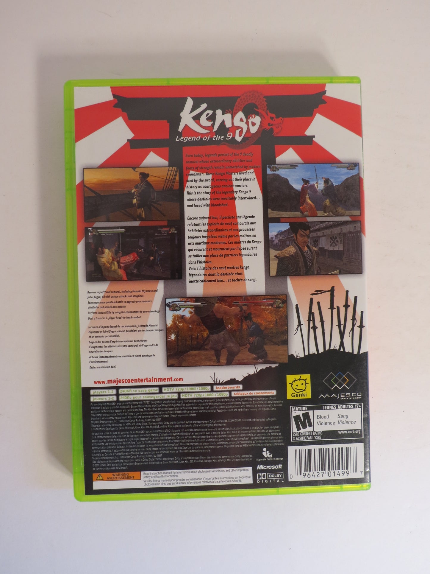 Kengo Legend of the 9 Xbox 360 Game CIB