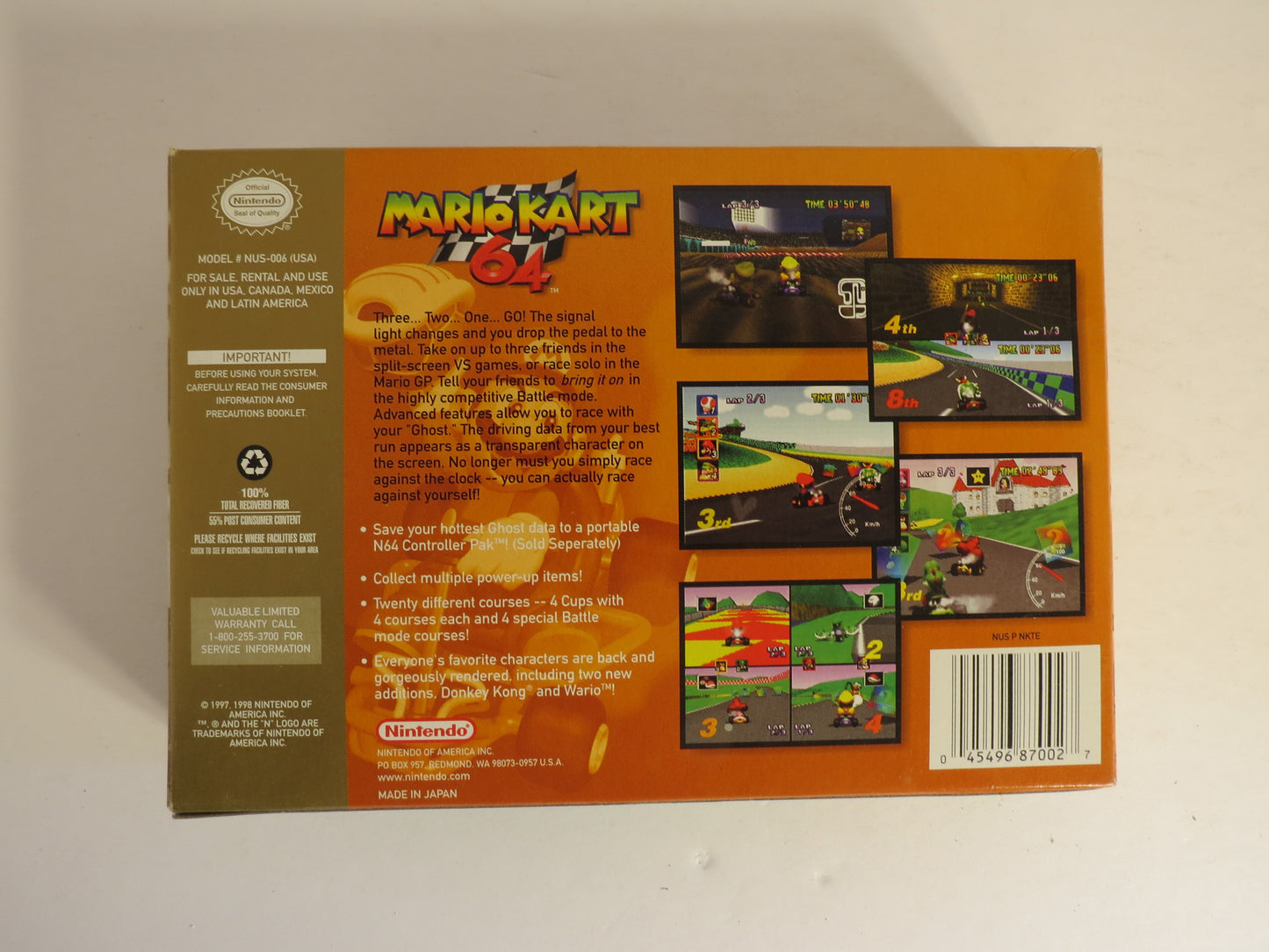Mario Kart 64 Player's Choice Nintendo 64 Game CIB N64