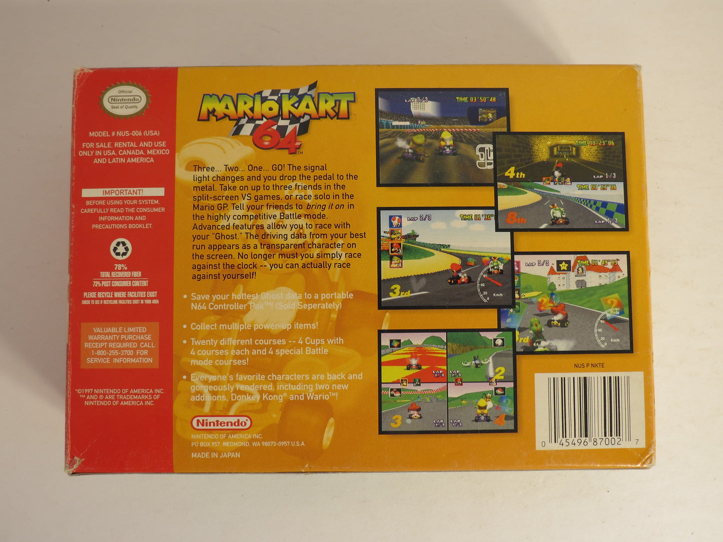 Mario Kart 64 Nintendo 64 Game CIB N64
