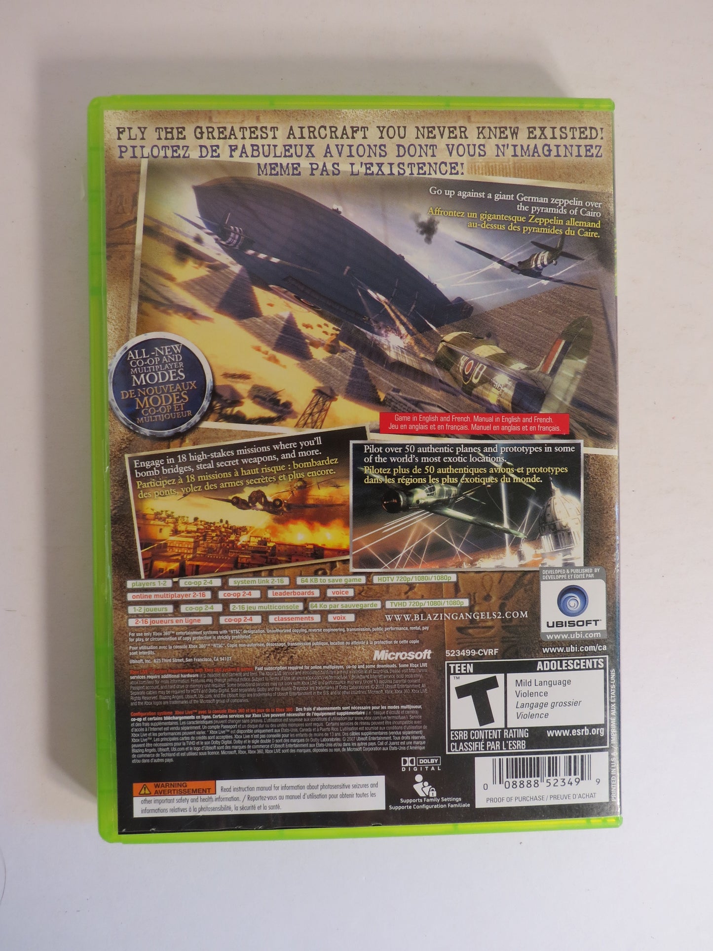 Blazing Angels 2 Secret Missions of WWII Xbox 360 Game CIB