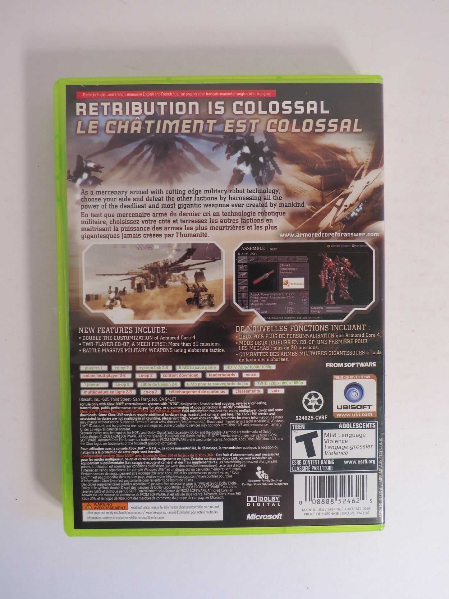 Armored Core For Answer Xbox 360 Game CIB