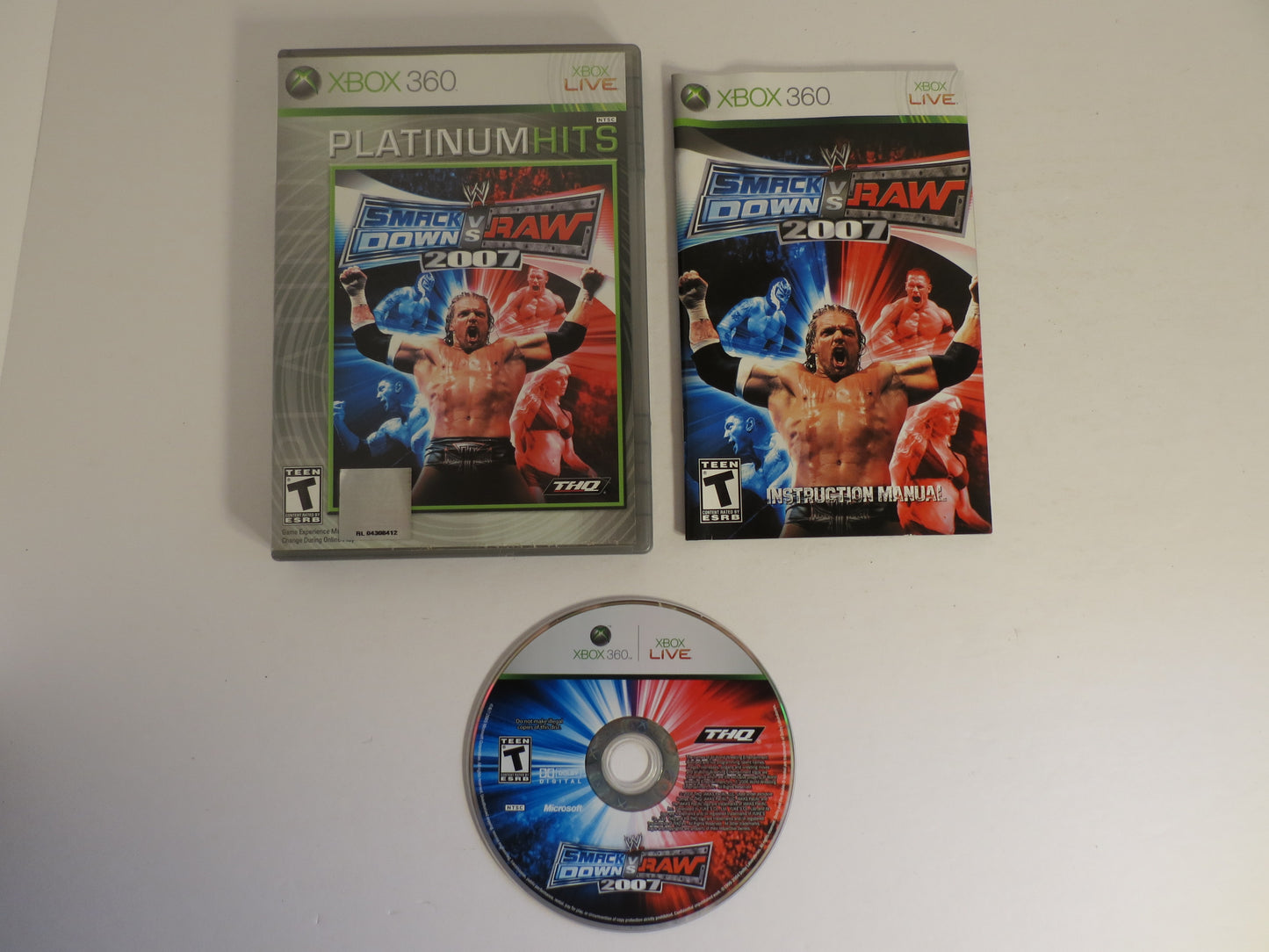 WWE Smackdown VS Raw 2007 Platinum Hits Xbox 360 Game CIB