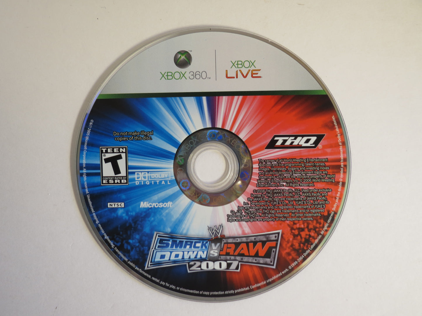 WWE Smackdown VS Raw 2007 Platinum Hits Xbox 360 Game CIB