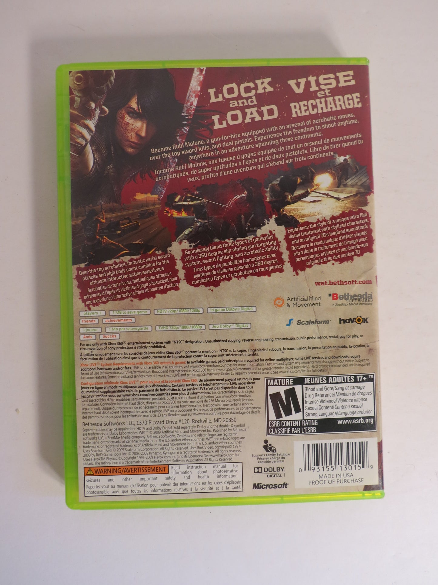Wet Xbox 360 Game CIB