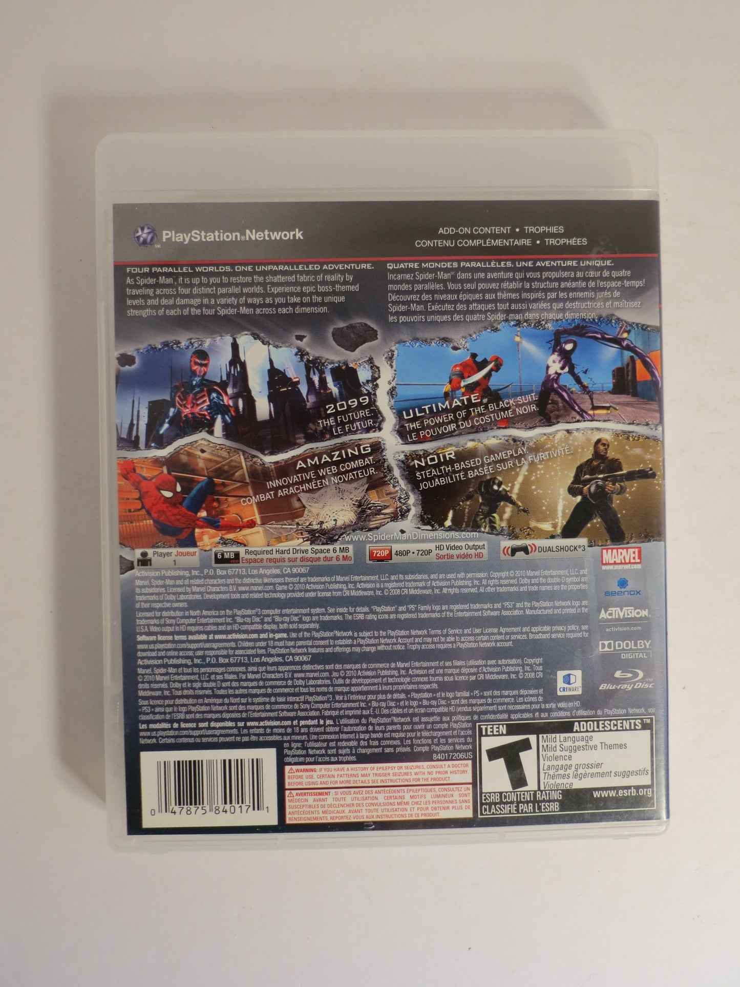 Spiderman: Shattered Dimensions Playstation 3 PS3 Game CIB