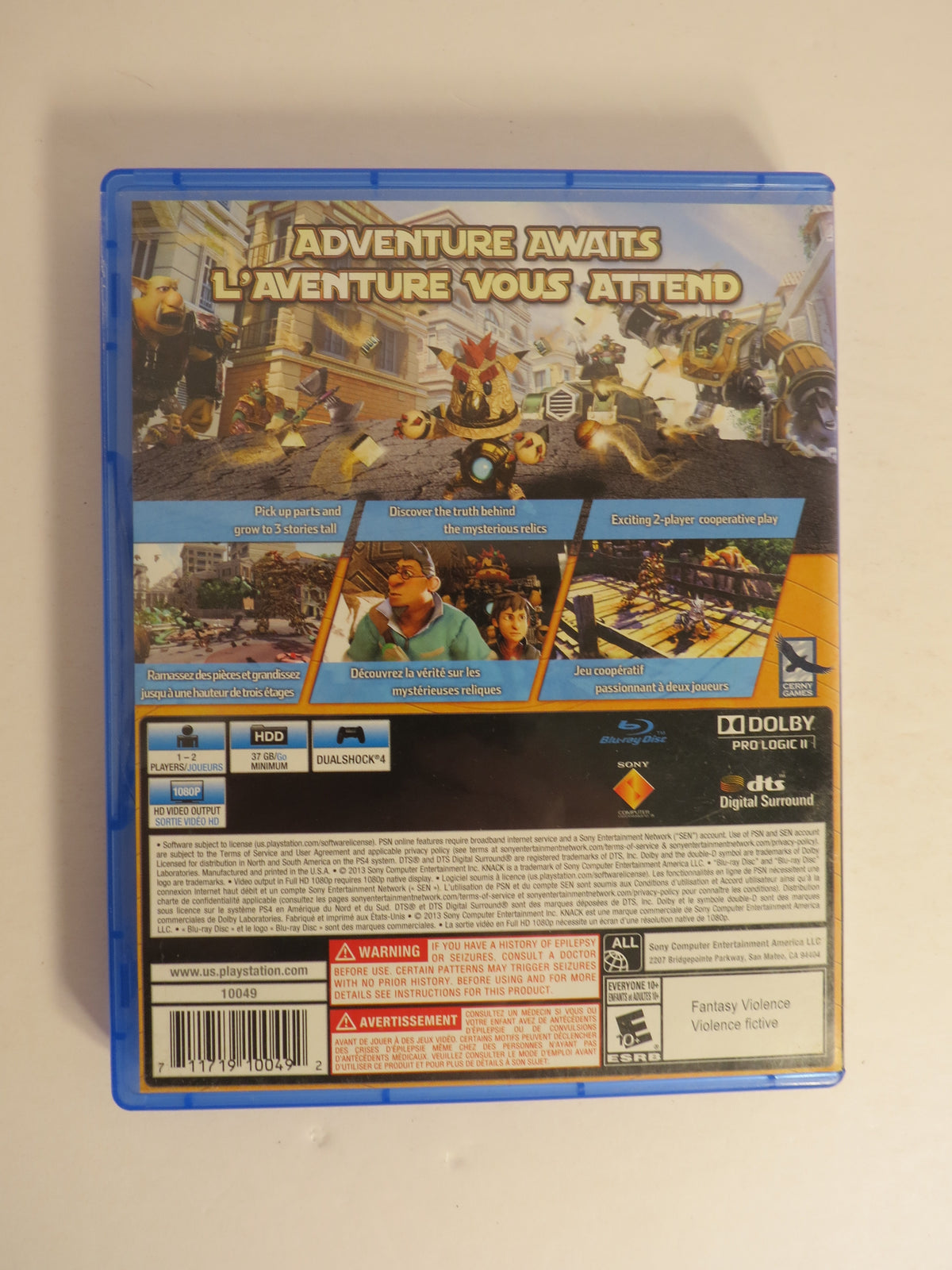Knack Playstation 4 Game PS4 CB