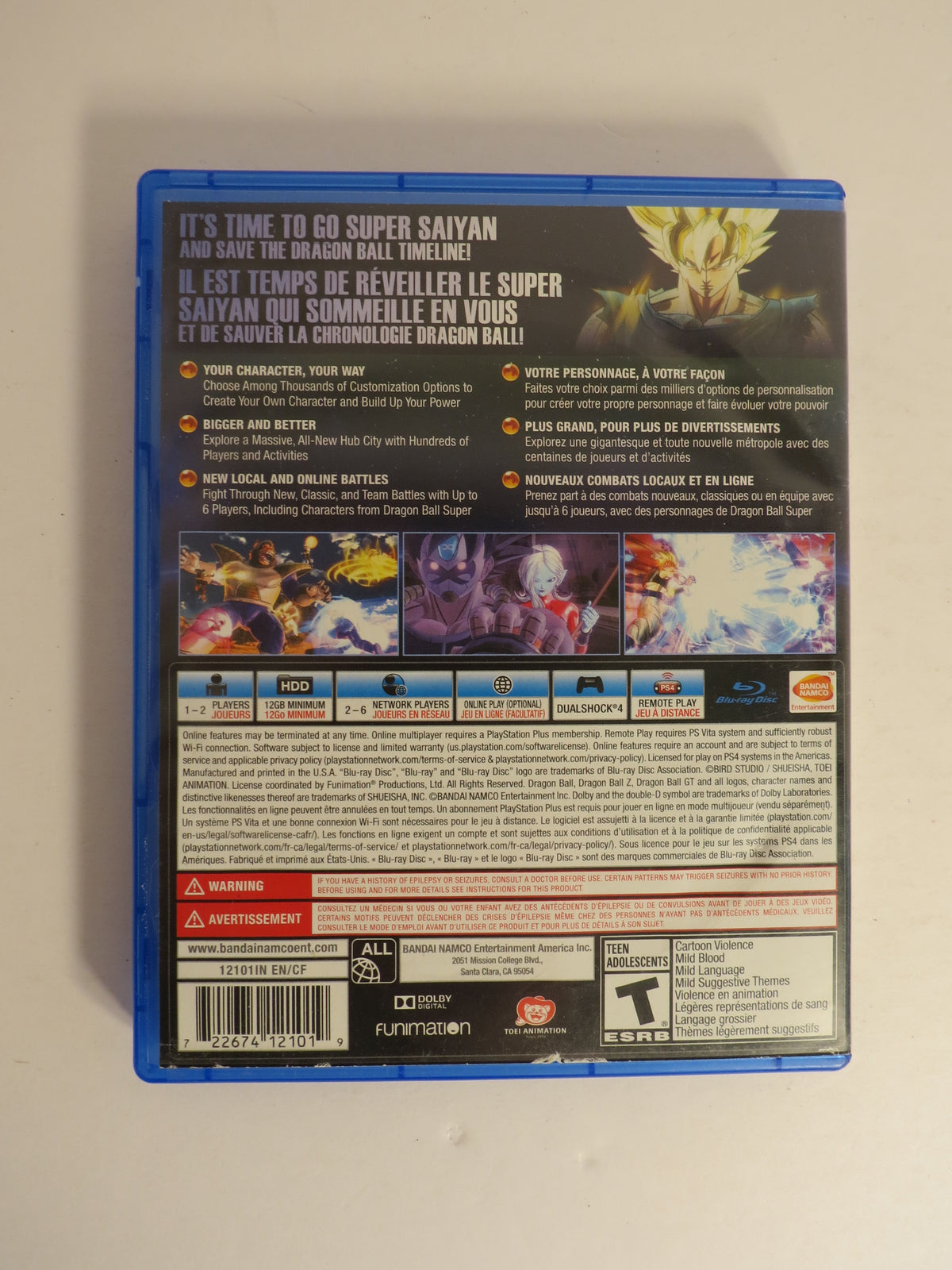 Dragonball Xenoverse 2 Playstation 4 Game PS4 CB