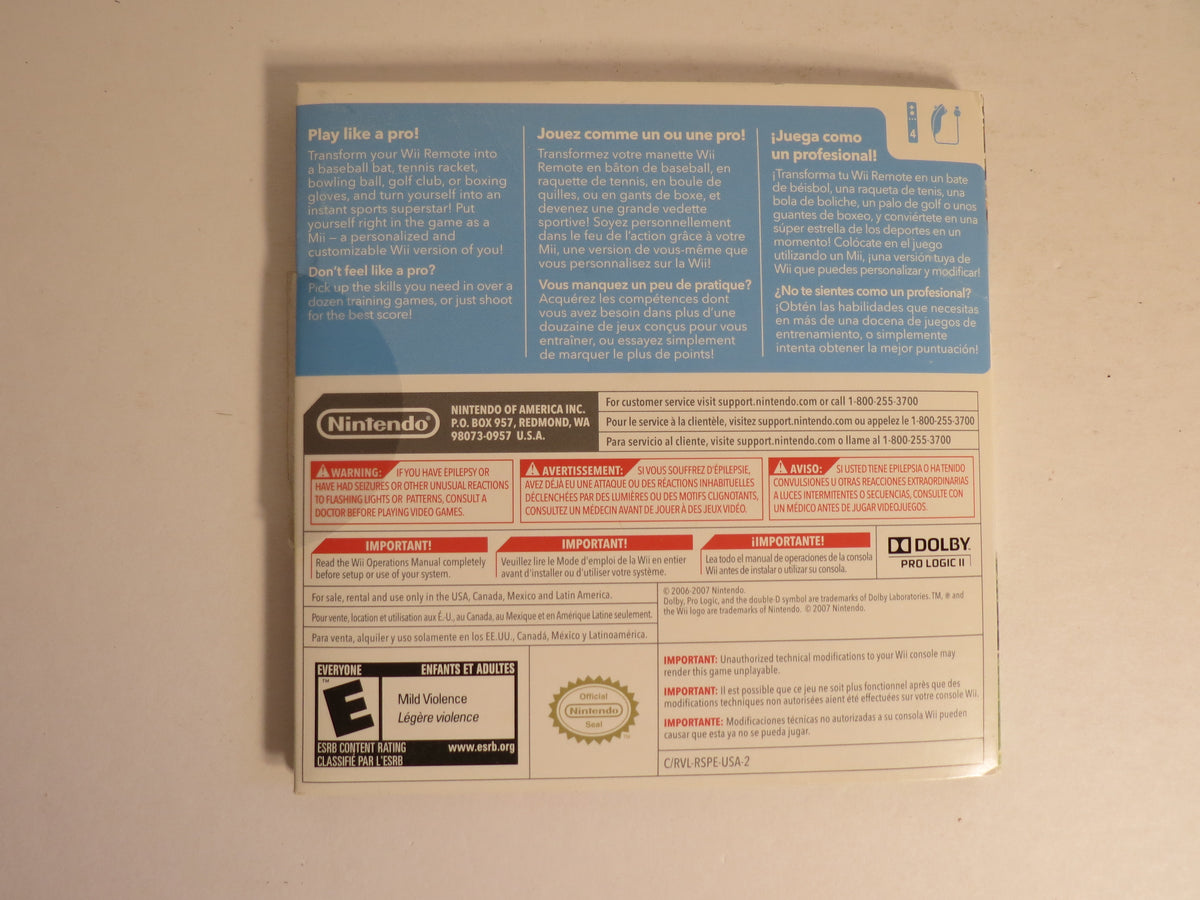 Wii Sports Cardboard Sleeve Nintendo Wii Game CIB