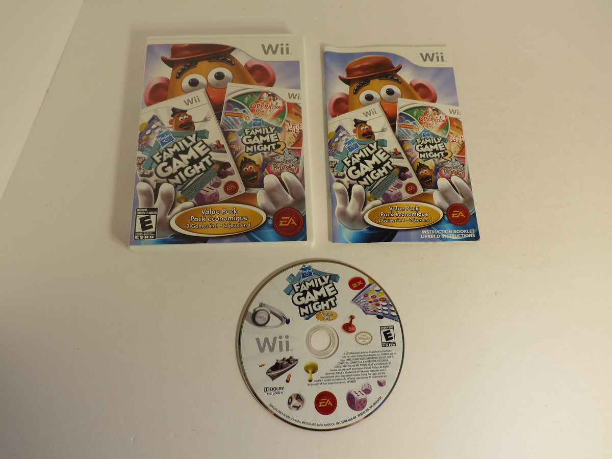 Hasbro Family Game Night Value Pack Nintendo Wii Game CIB