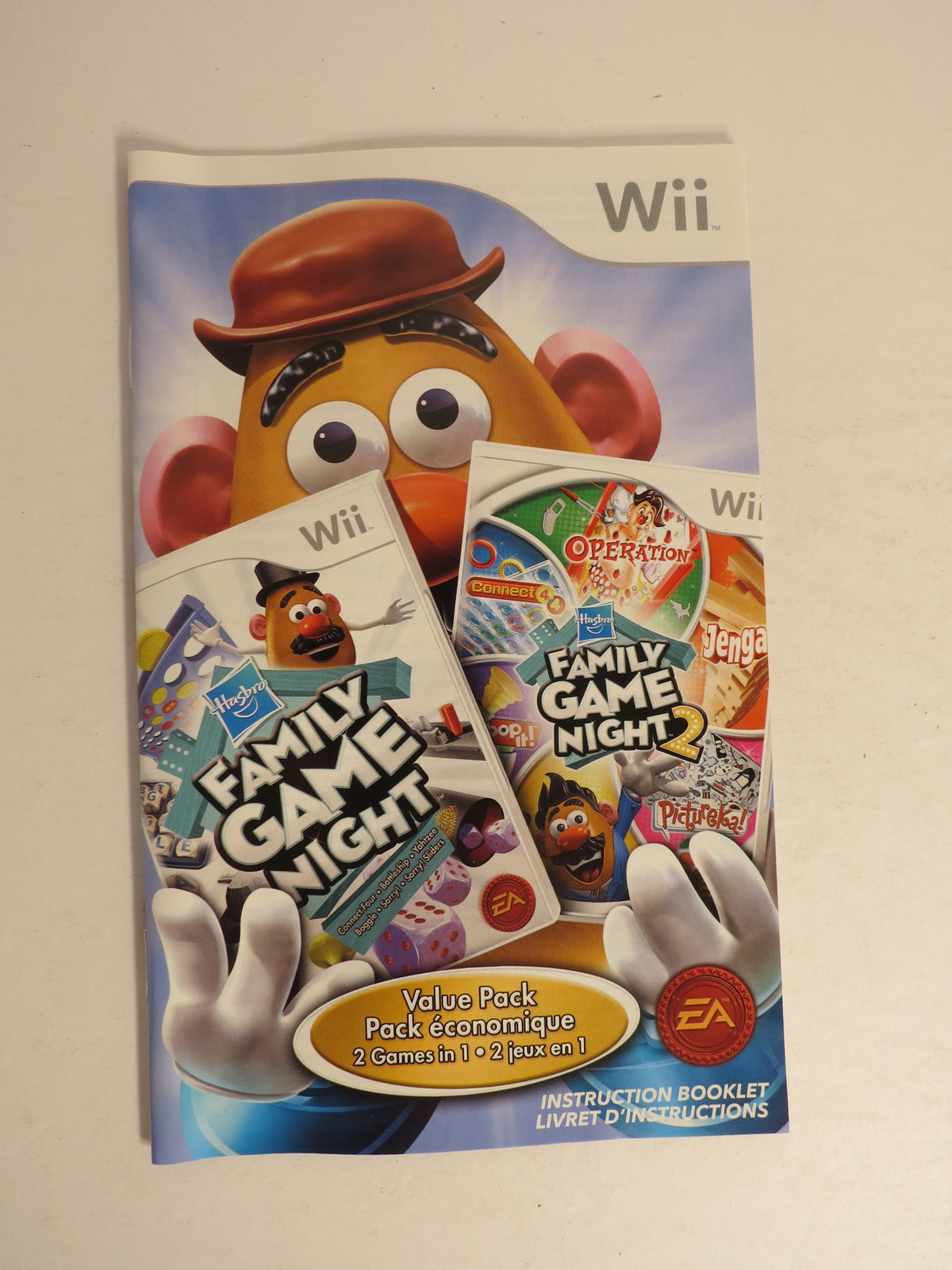 Hasbro Family Game Night Value Pack Nintendo Wii Game CIB