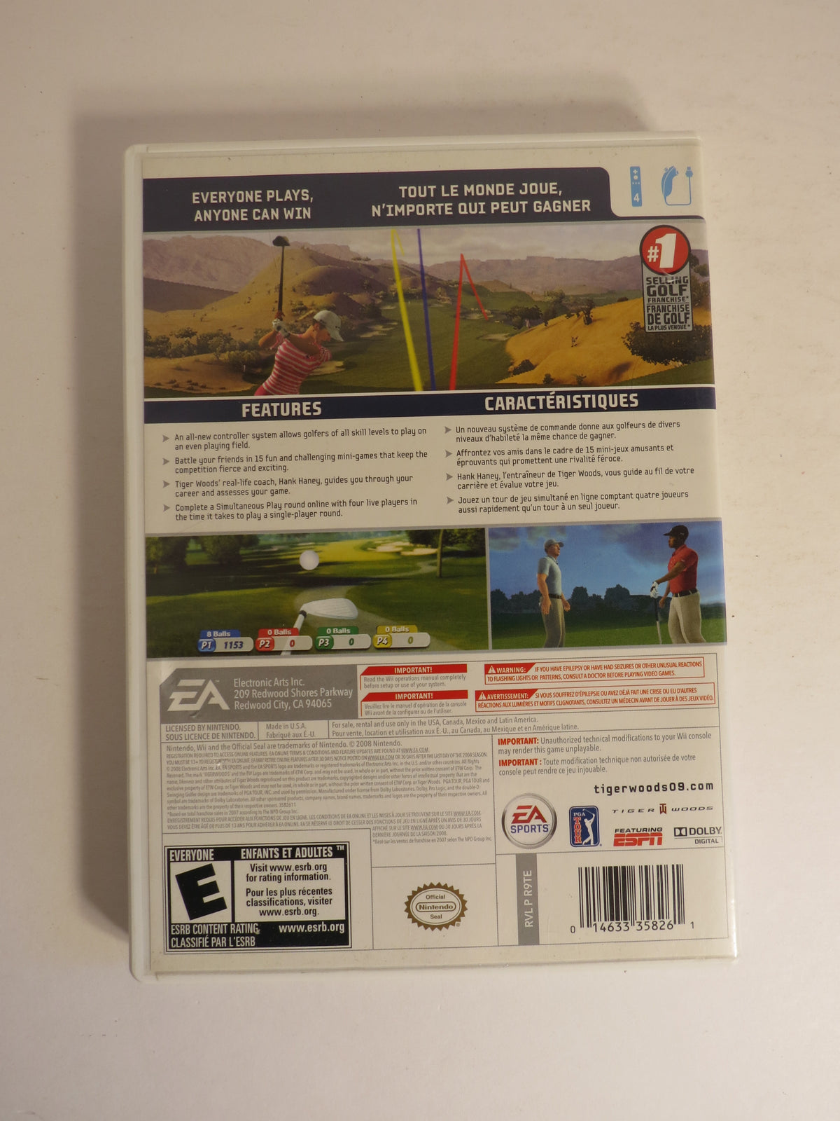 Tiger Woods PGA Tour 09 All-Play Nintendo Wii Game CIB