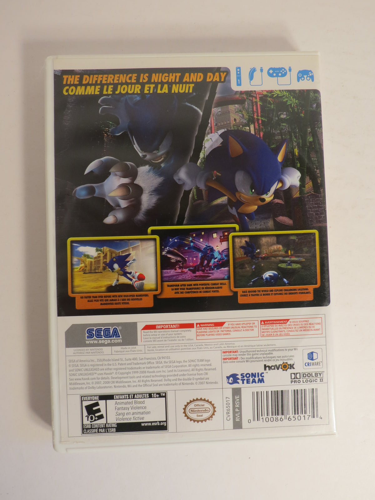 Sonic Unleashed Nintendo Wii Game CIB