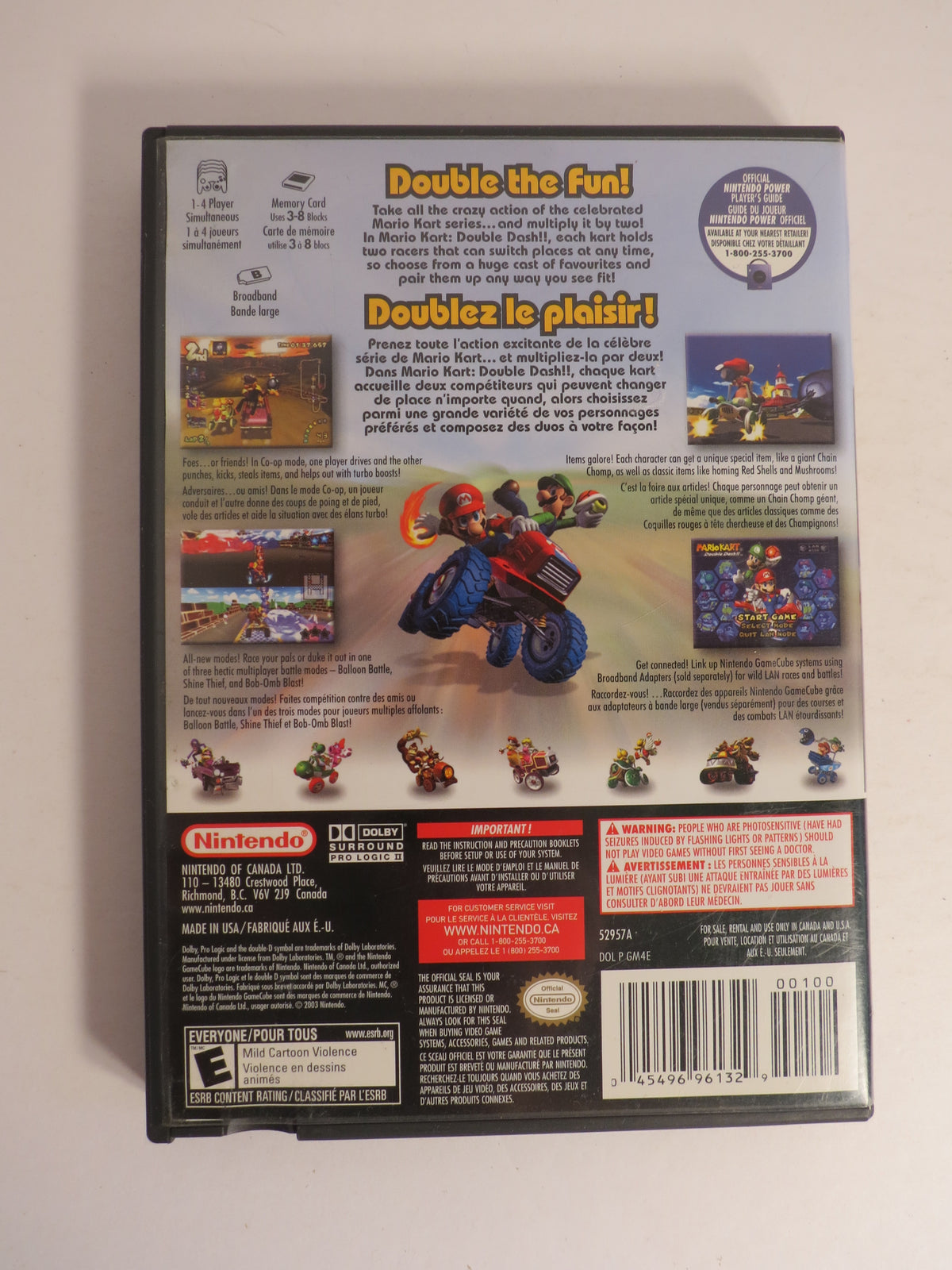 Mario Kart Double Dash Nintendo Gamecube Game CB