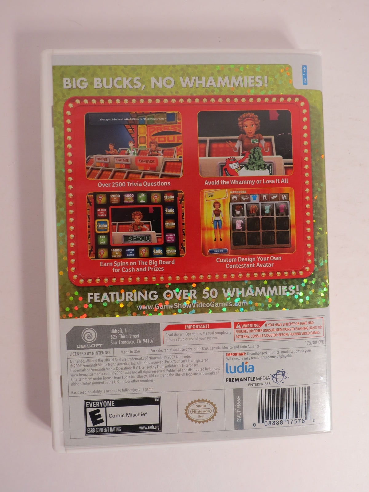 Press Your Luck 2010 Edition Nintendo Wii Game CIB