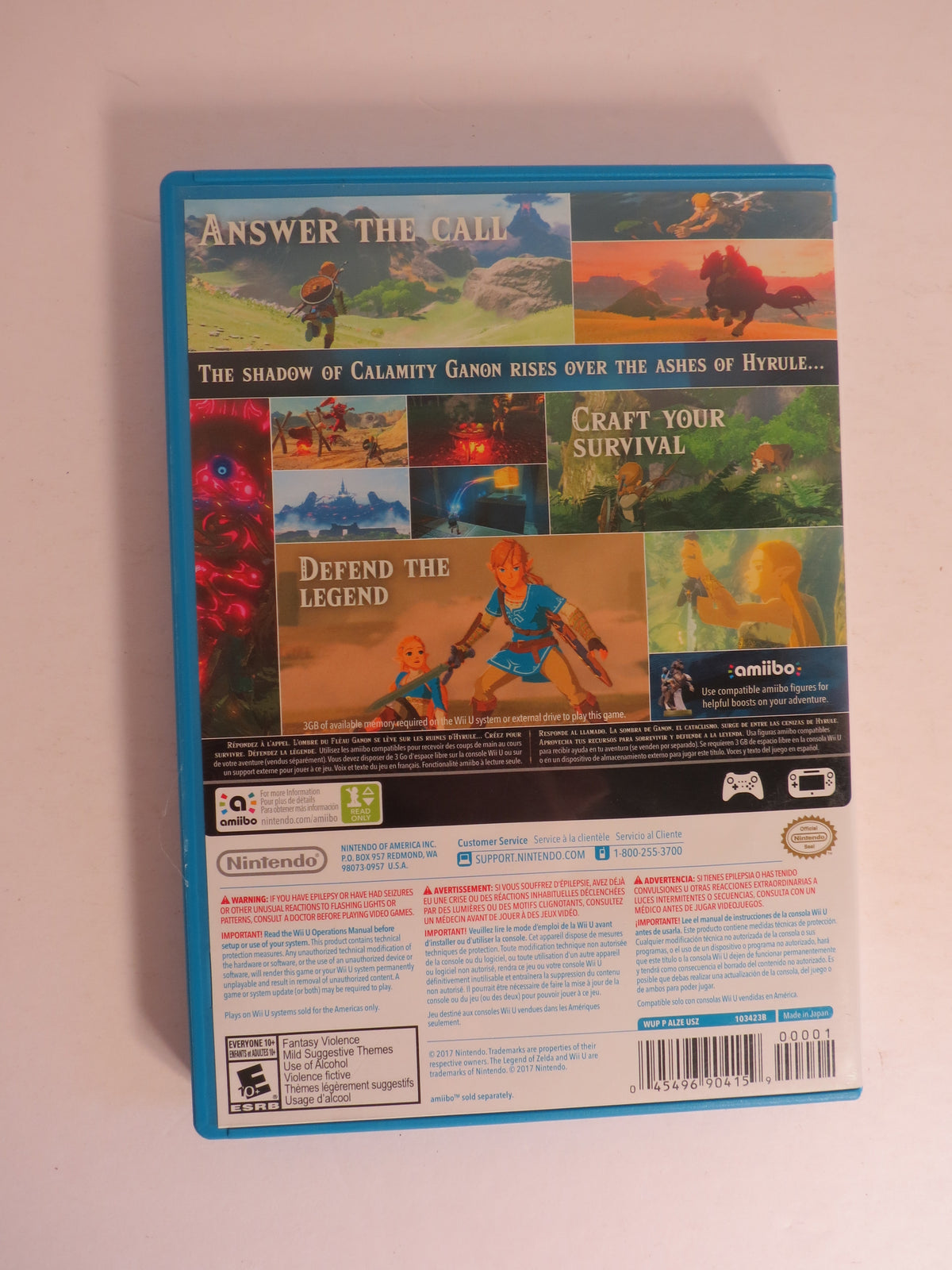 The Legend of Zelda Breath of the Wild Nintendo Wii U Game CIB