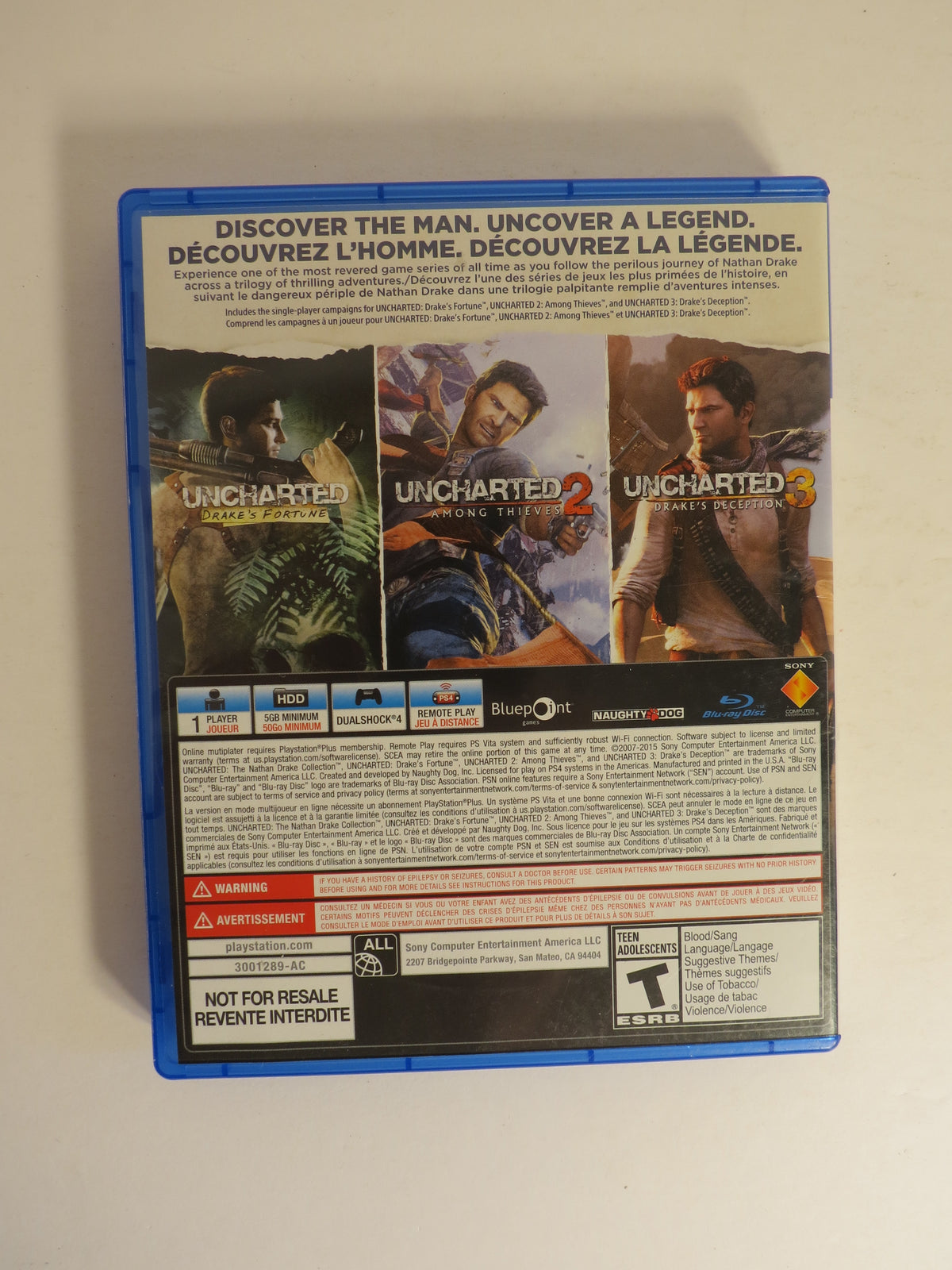 Uncharted the Nathan Drake Collection Playstation 4 Game PS4 CIB