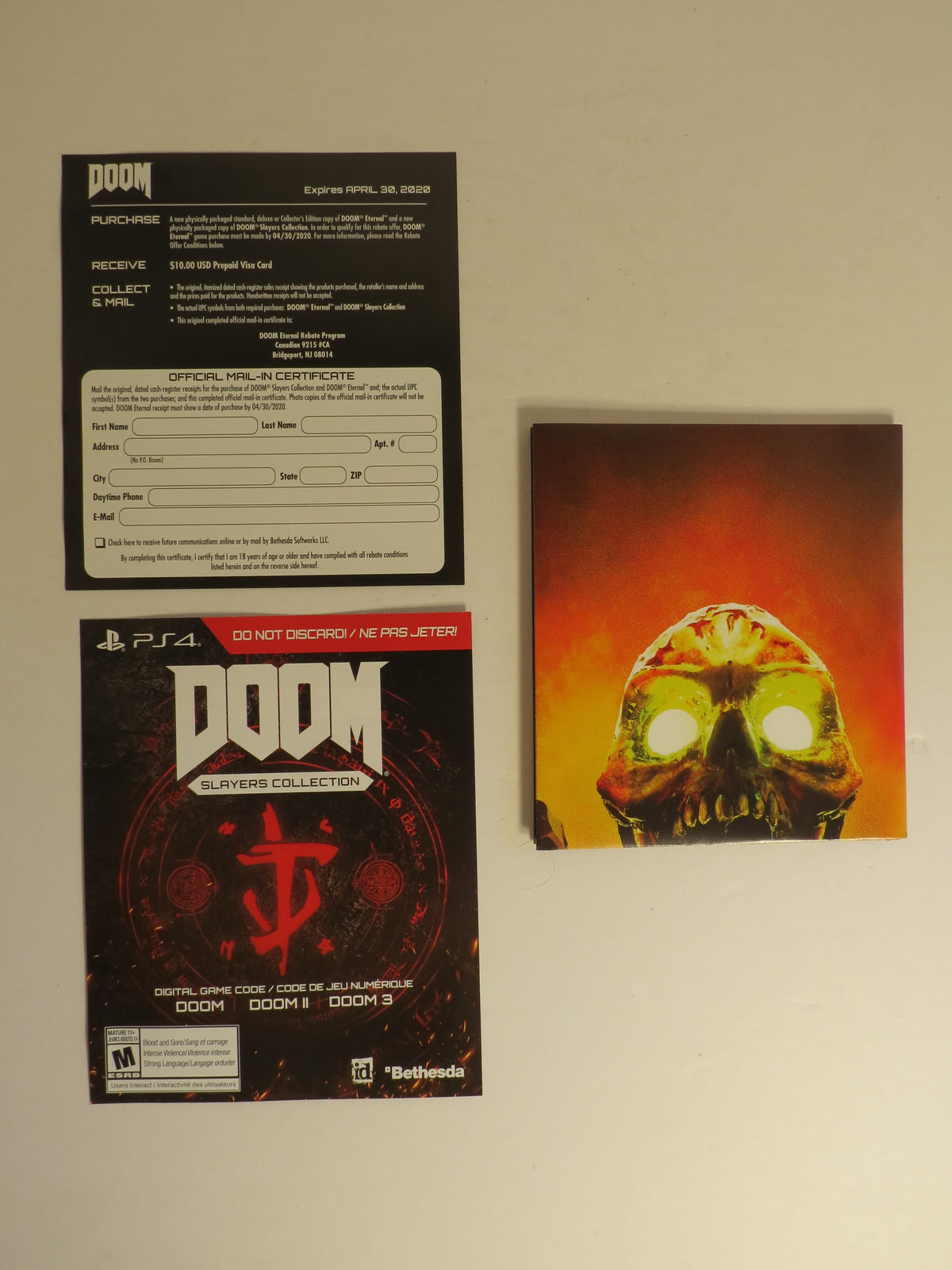 Doom Slayers Collection with Poster Controller Skins Playstation 4 Game PS4 CIB