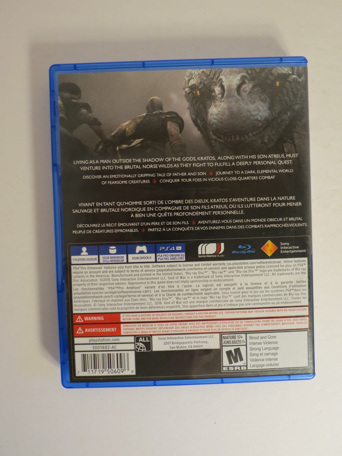 God of War Playstation 4 Game PS4 CIB