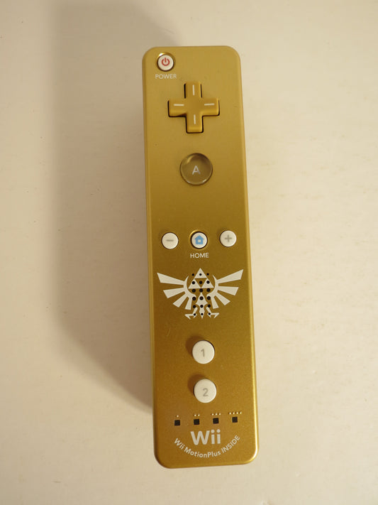 Wii Zelda Skyward Sword Gold Controller Wiimote Motion Plus Video Game Accessory
